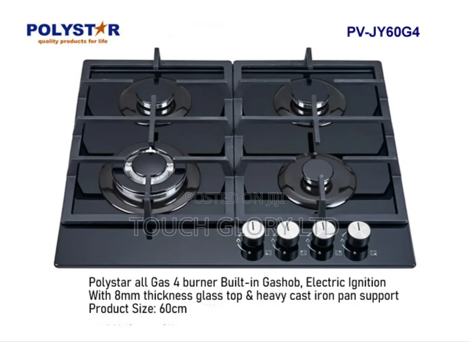Polystar All Gas 4 Burner Built-in Gas Hob