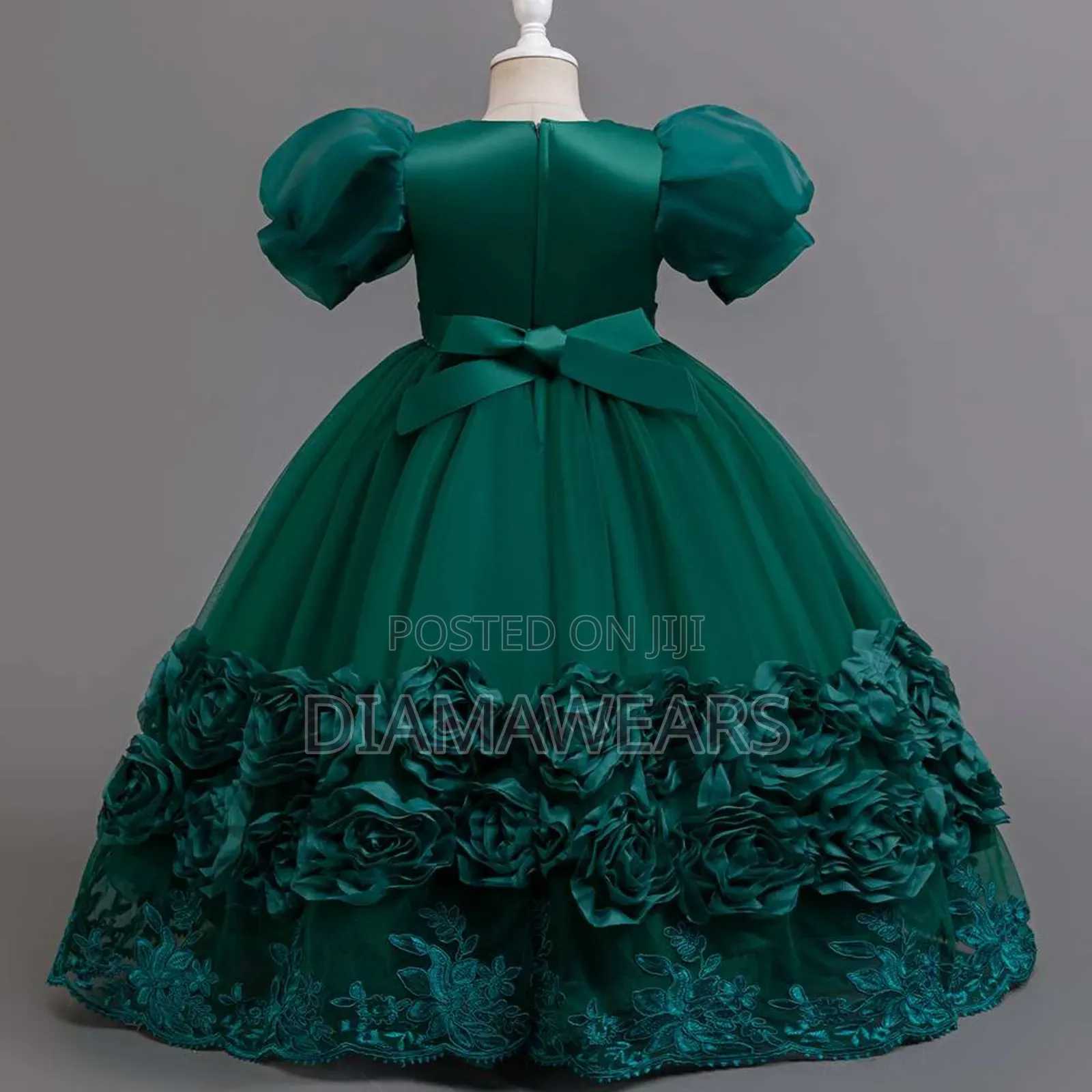 Green Beautiful Unique Ceremonial Princess Full Ball Gown