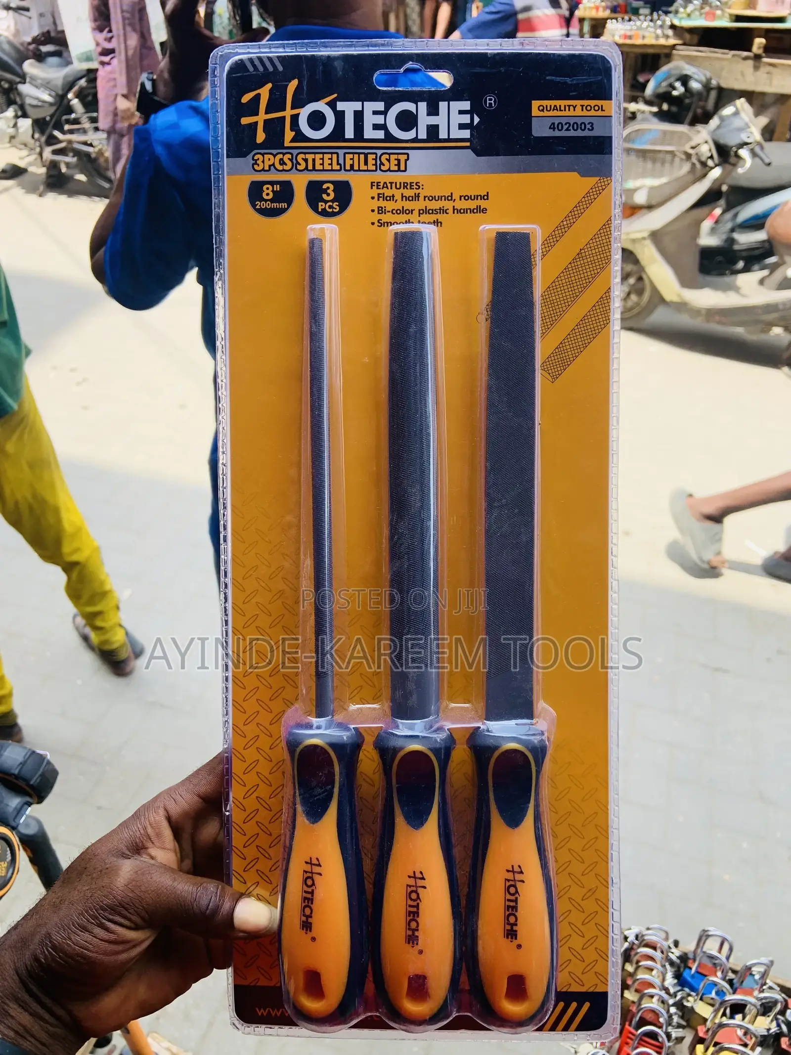 3pcs Steel File Set(Flat ,Half Round,Round)