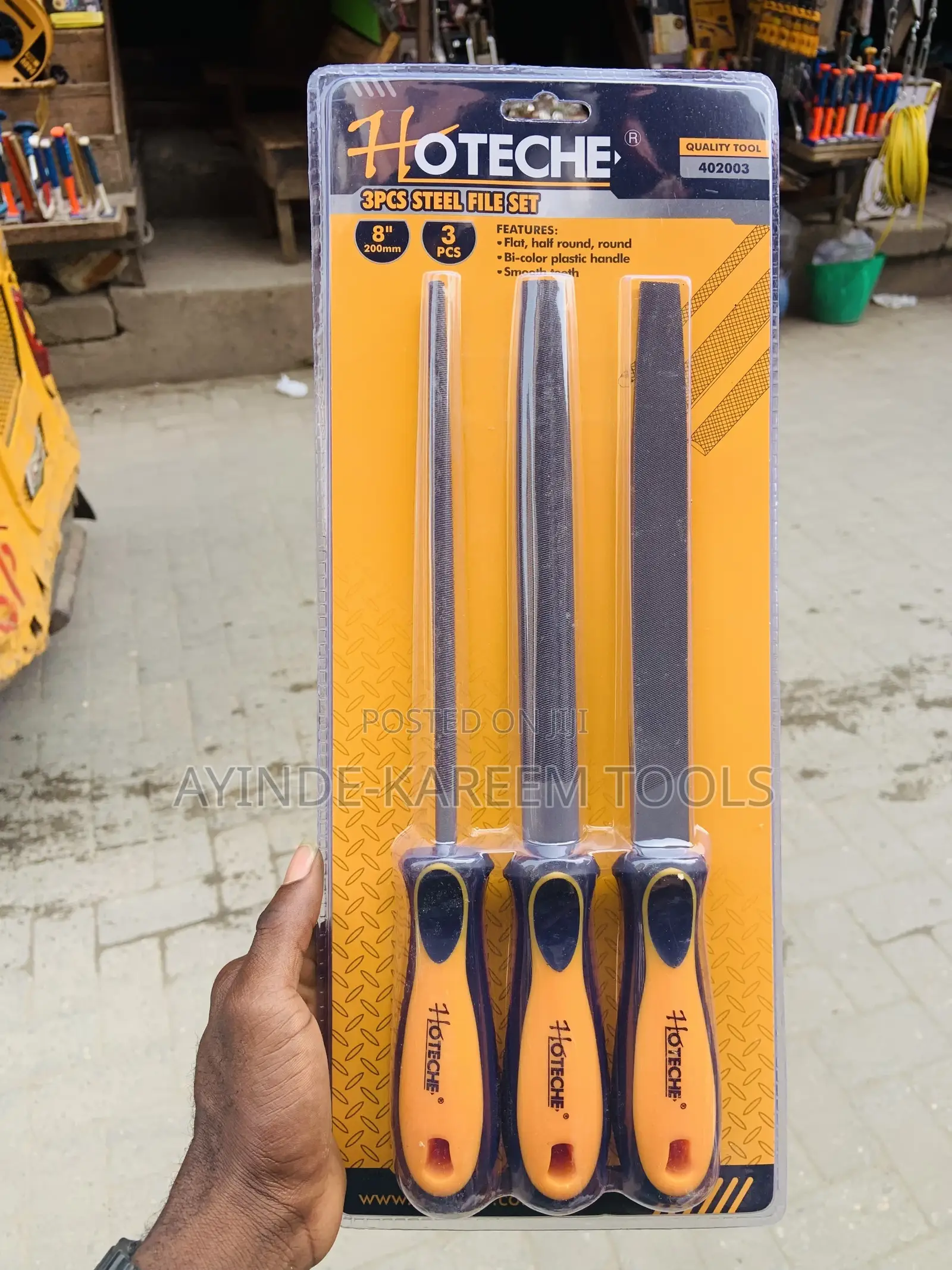 3pcs Steel File Set(Flat ,Half Round,Round)
