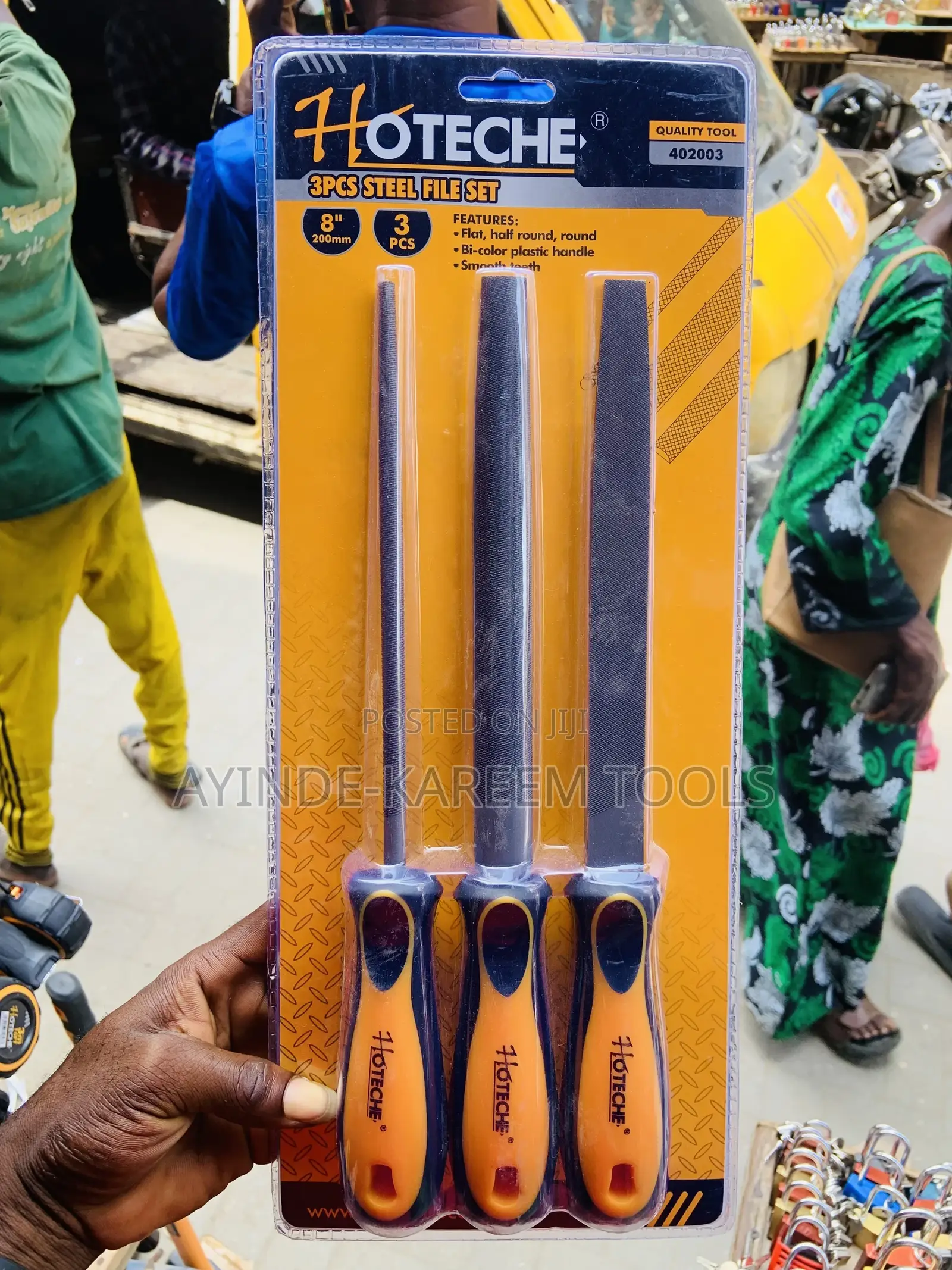 3pcs Steel File Set(Flat ,Half Round,Round)