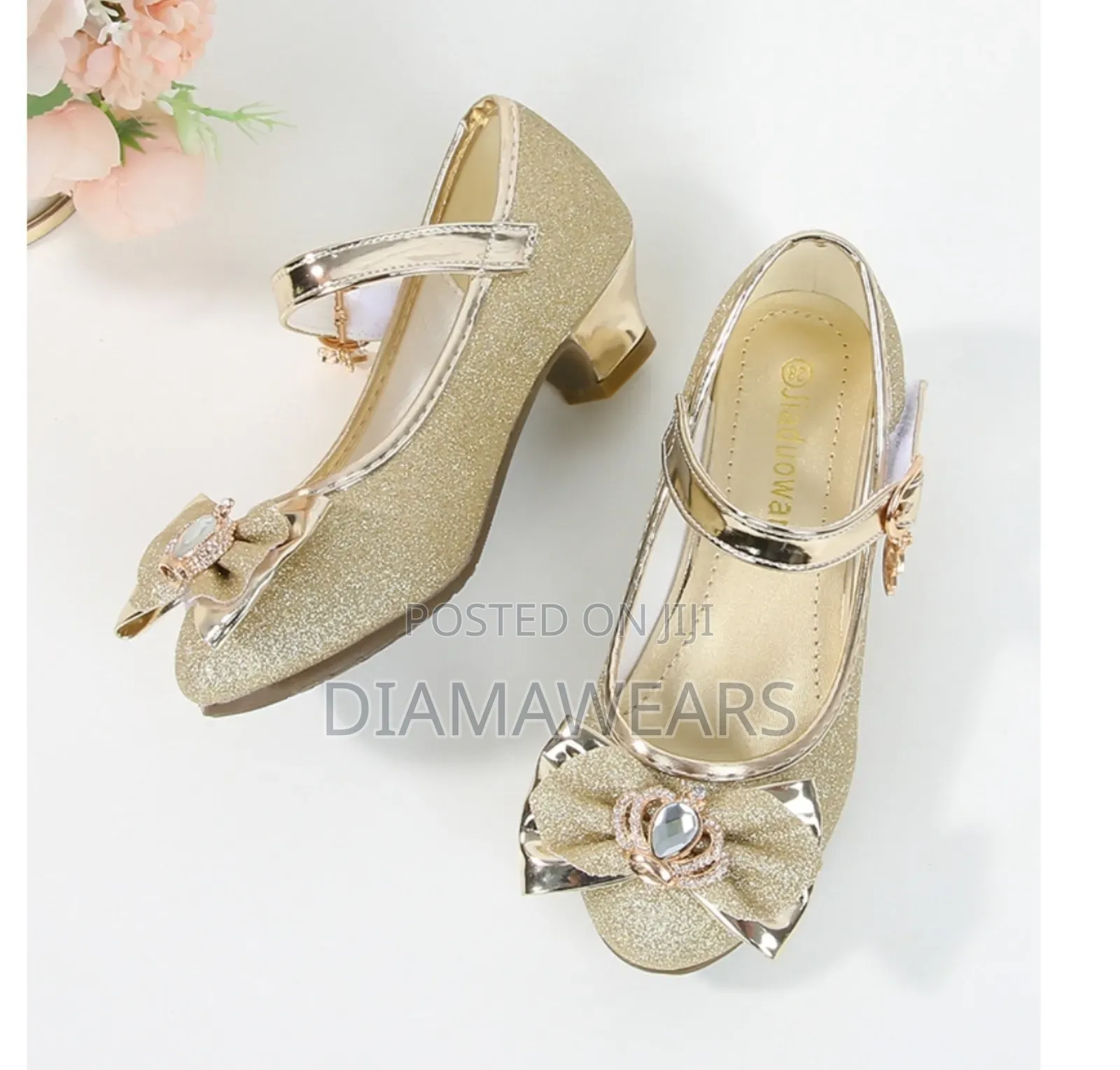 Gold Classy Girls Dress Shoe