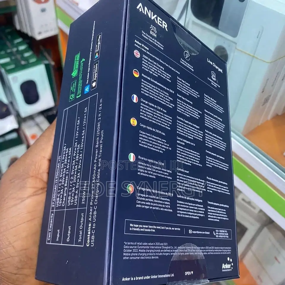 Anker Prime Laptop Power Bank 250w 27650mah