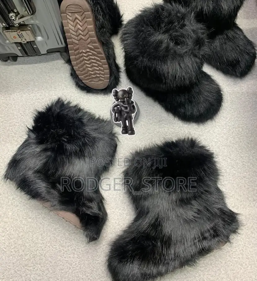 Faux Fur Boots for Women Warm Fuzzy Fluffy Winter Fury Snow