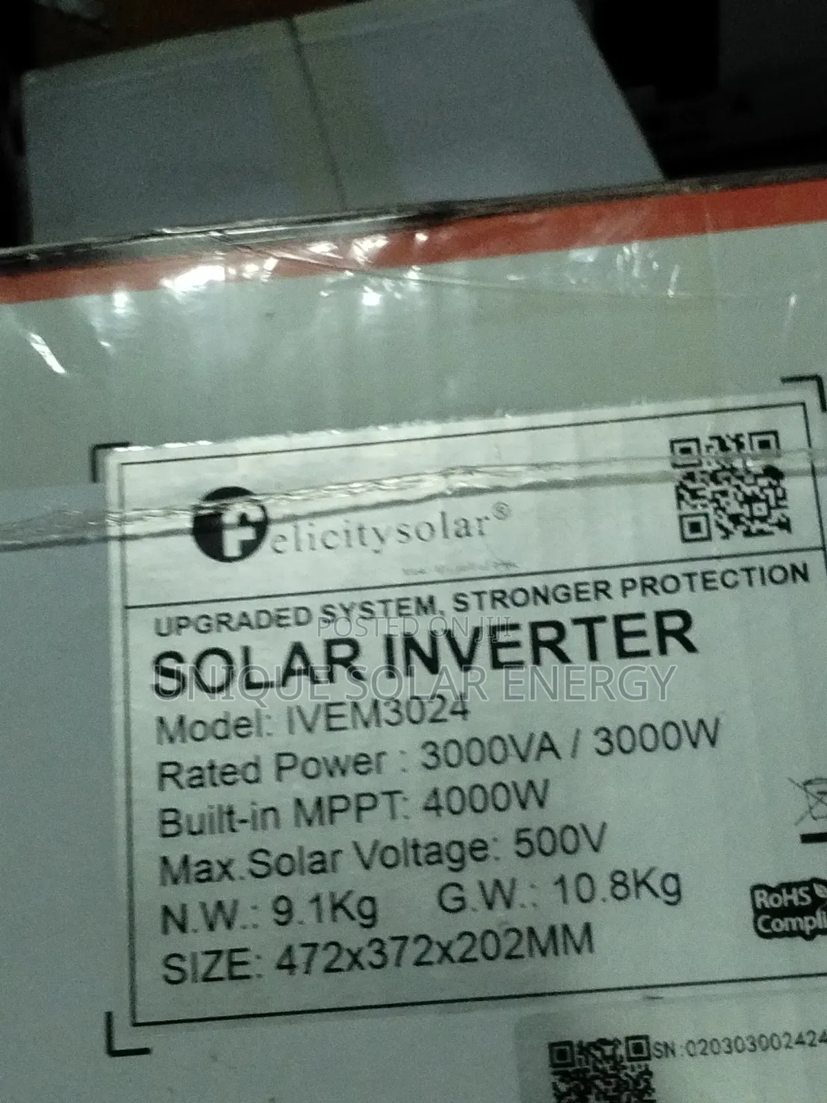 3kva 24v Felicity Ivem Inverter (Hybrid)
