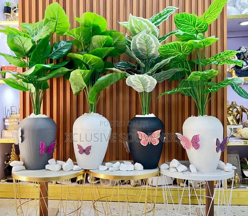 Unique Artificial Flower Vase Planter for Indoor/Outdoor