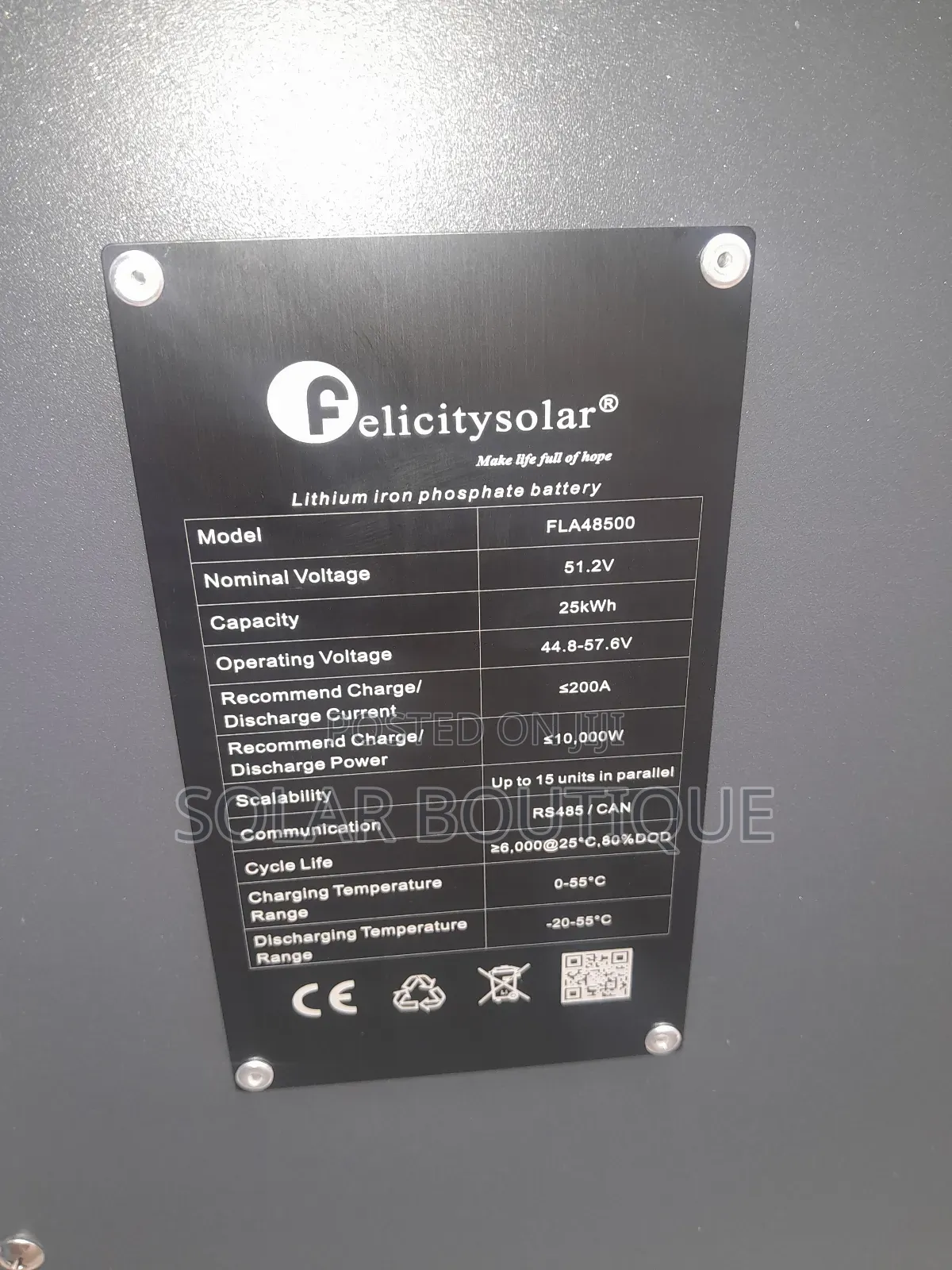 25kwh Felicity Lithium Battery