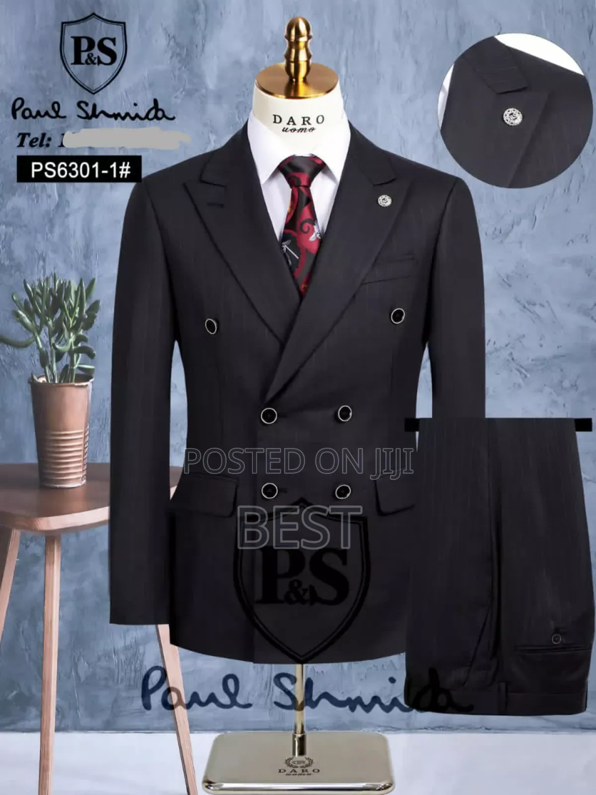 Luxury Double Breasted Strips Suit for Men of Class