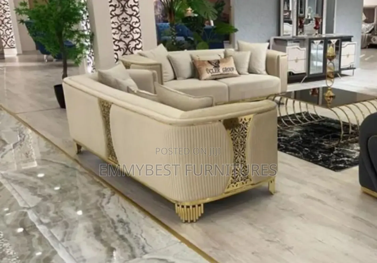 Premium Creamy Sweard Fabric Sofa Chairs, by 8 Seaters.