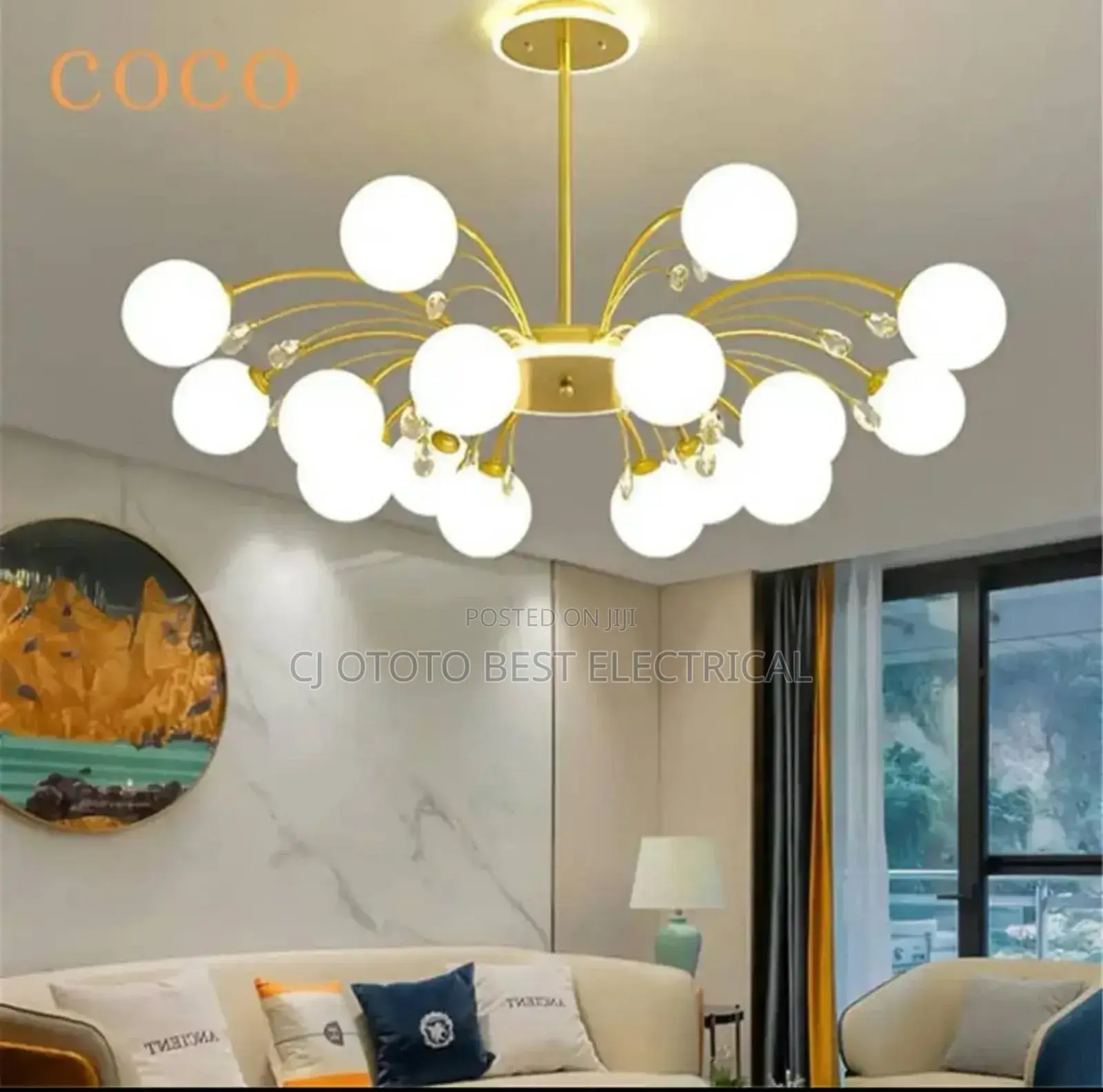 Black and Gold Body Living Room Light Available Now