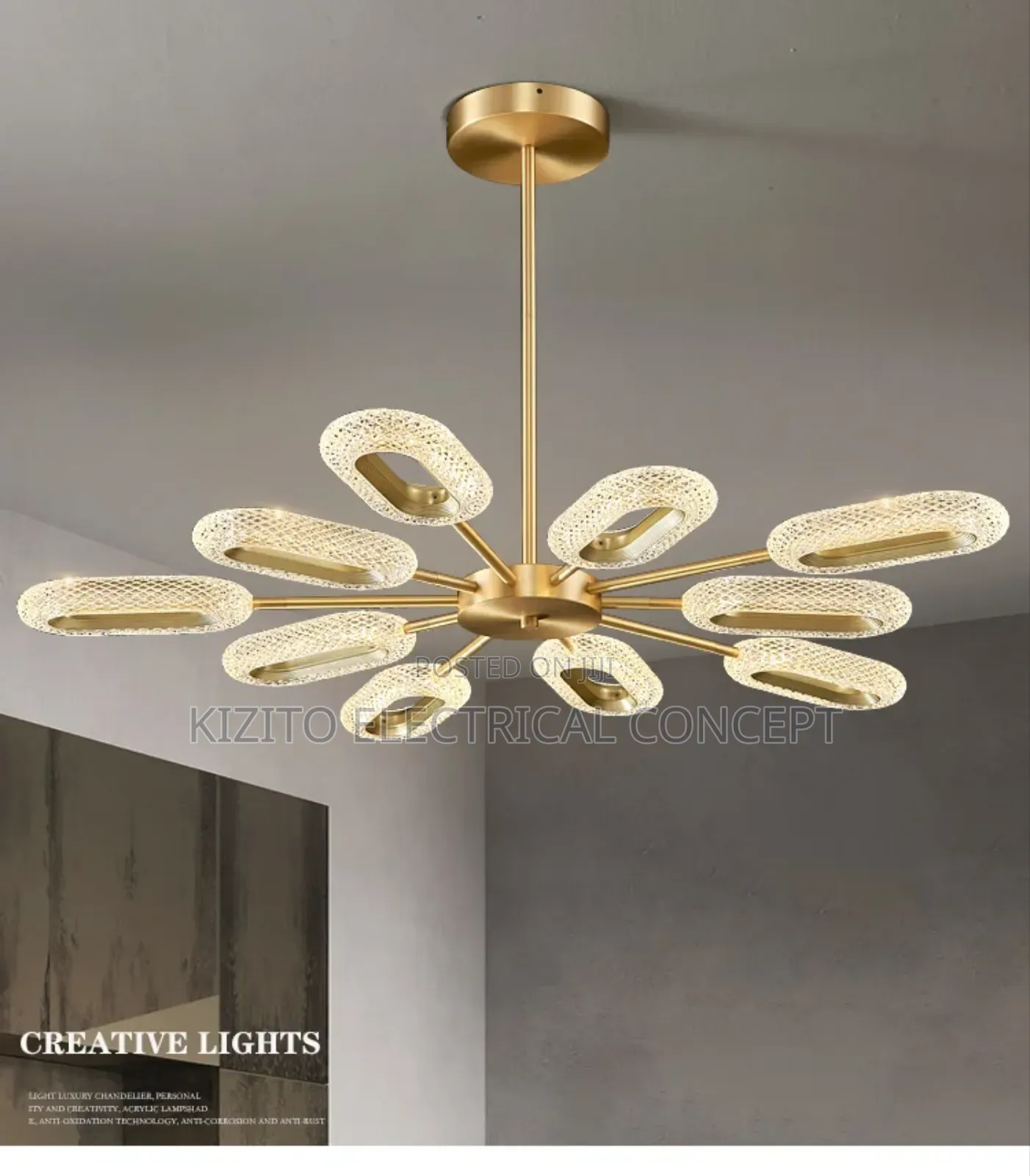 Dropping Chandelier Glass Lustre for Living Dining Room