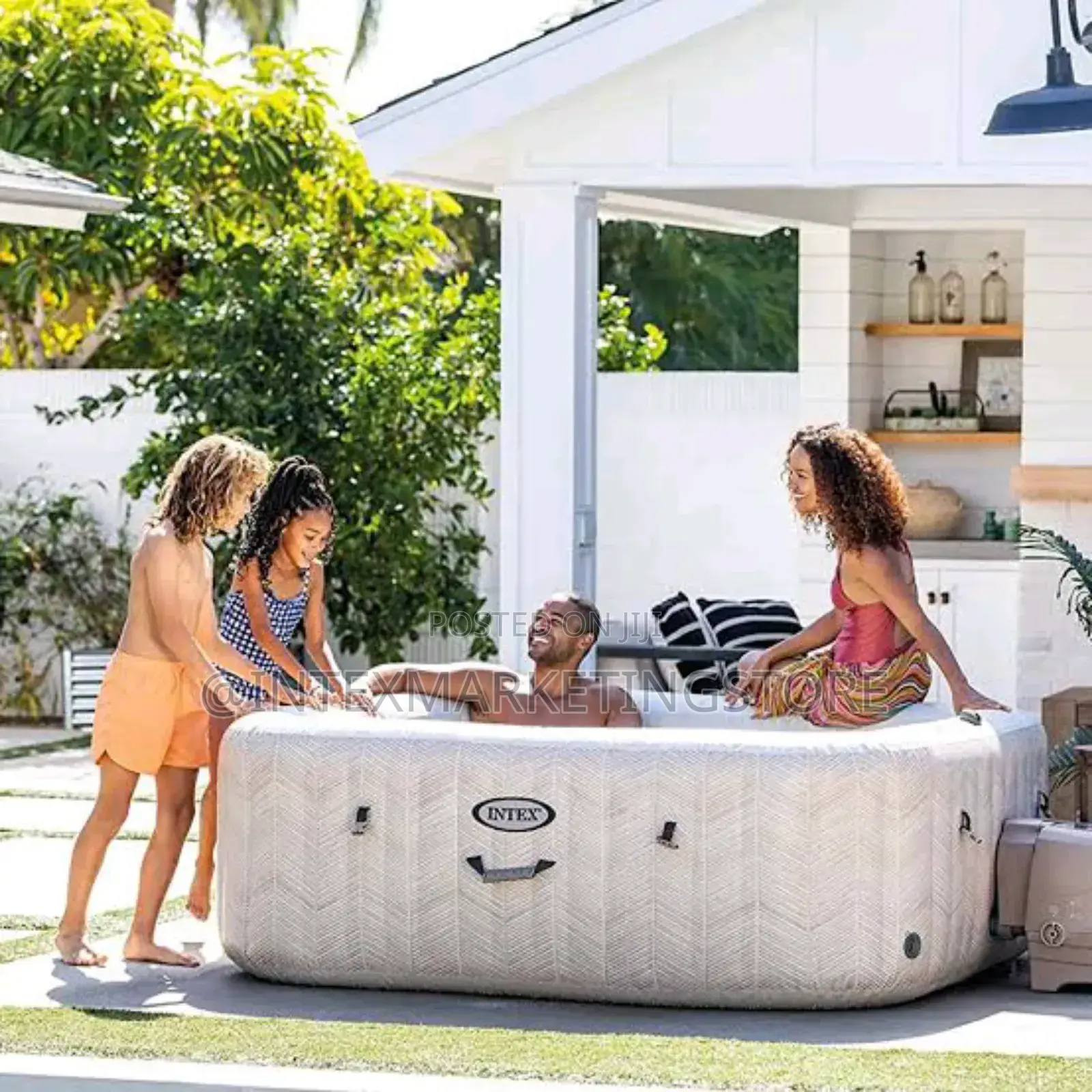 Intex Purespa Chevron Deluxe Square 4 Seater
