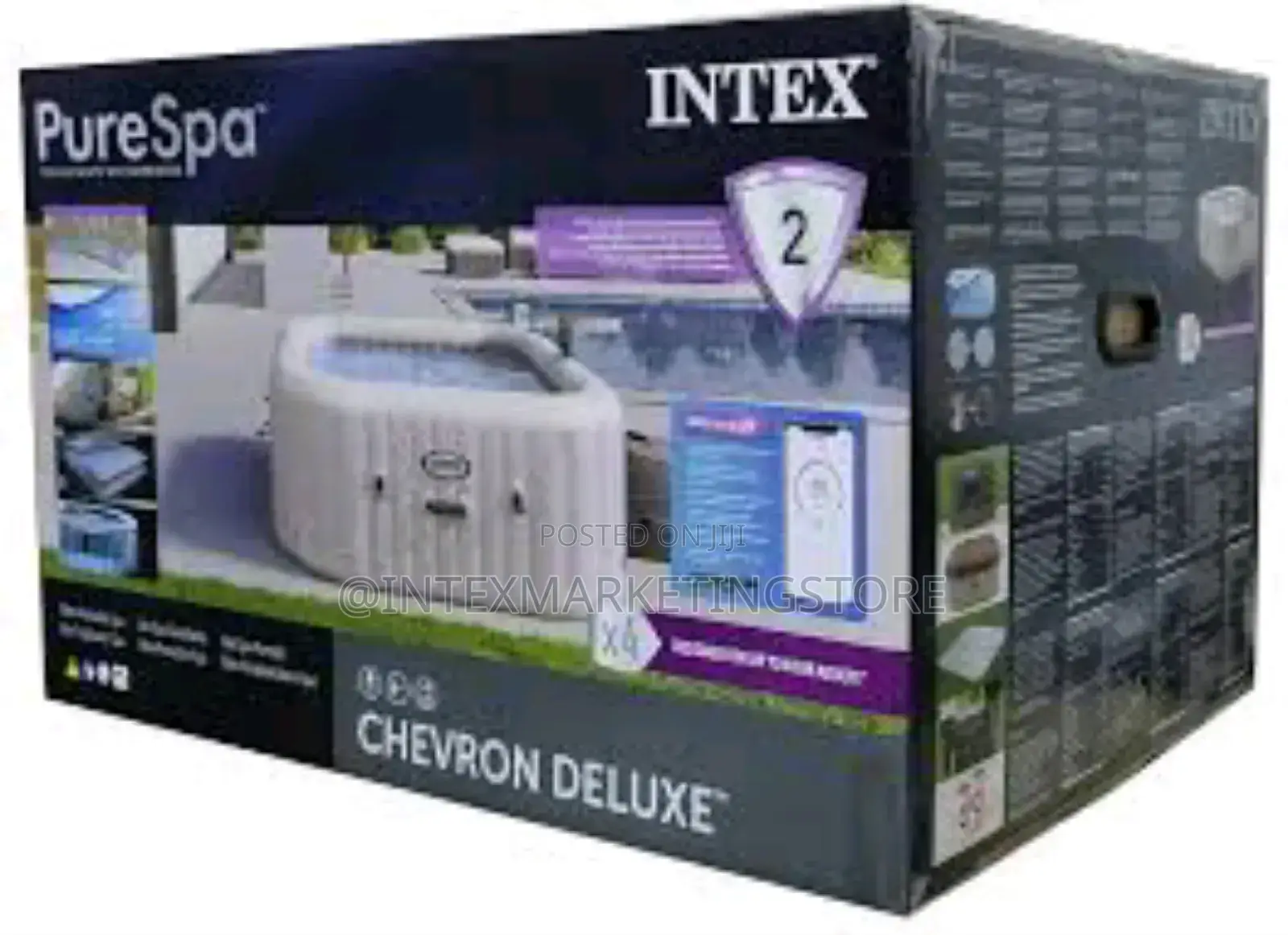 Intex Purespa Chevron Deluxe Square 4 Seater
