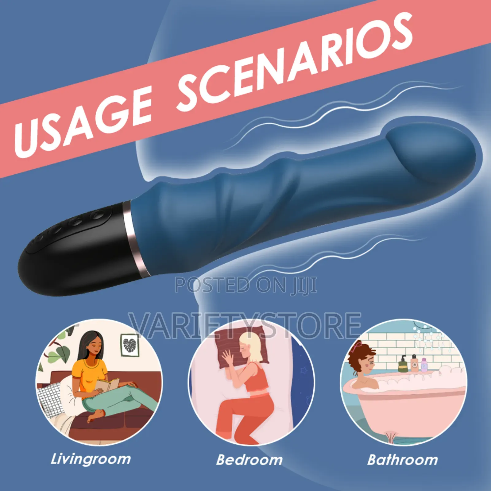 10 Modes Soft Silicone Vibrator Big Dildo Massager Sex Toys