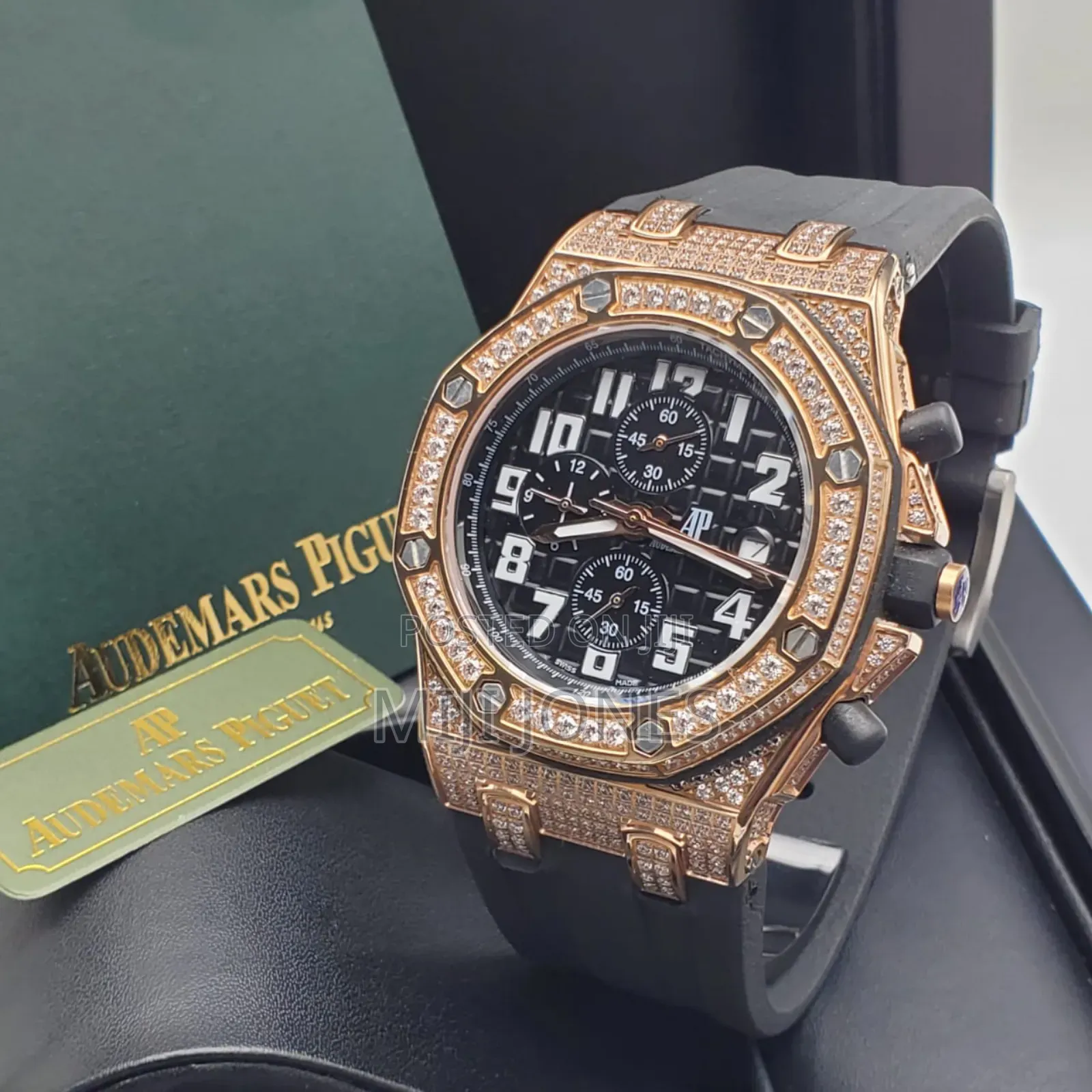 "Men's Luxury Replica Ap Studded Rubber Watch"