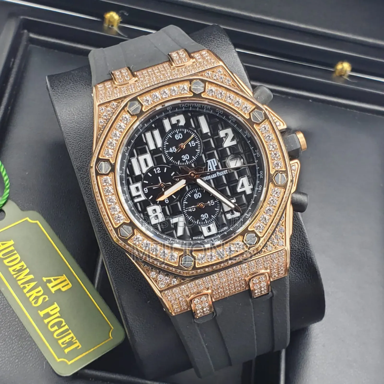 "Men's Luxury Replica Ap Studded Rubber Watch"