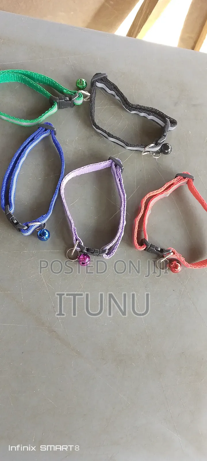 Reflective Collar for Puppy Dog and Cat With Bell. 5 Pieces