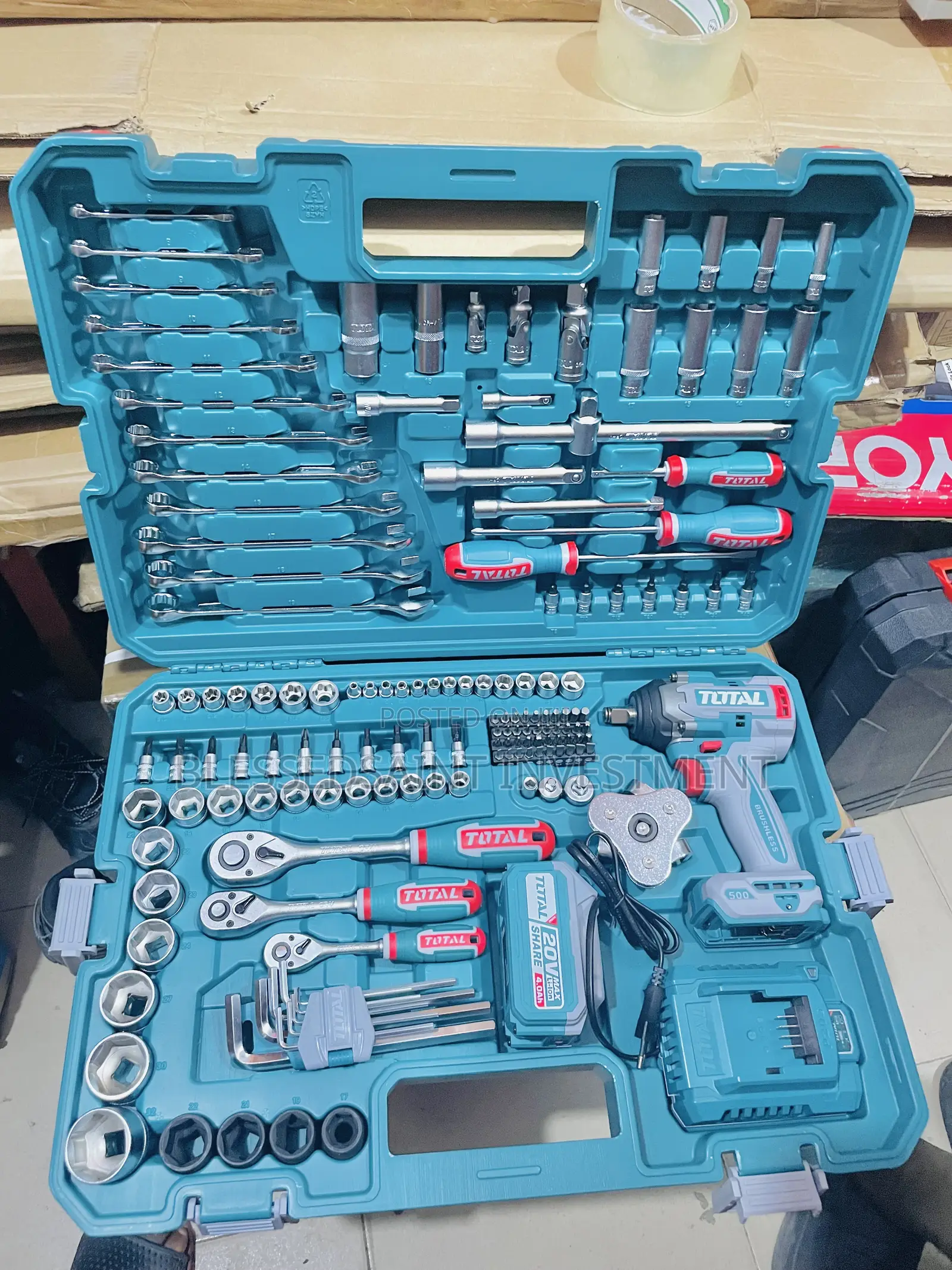 Total 152 PCS Cordless Impact Wrench Tools Set