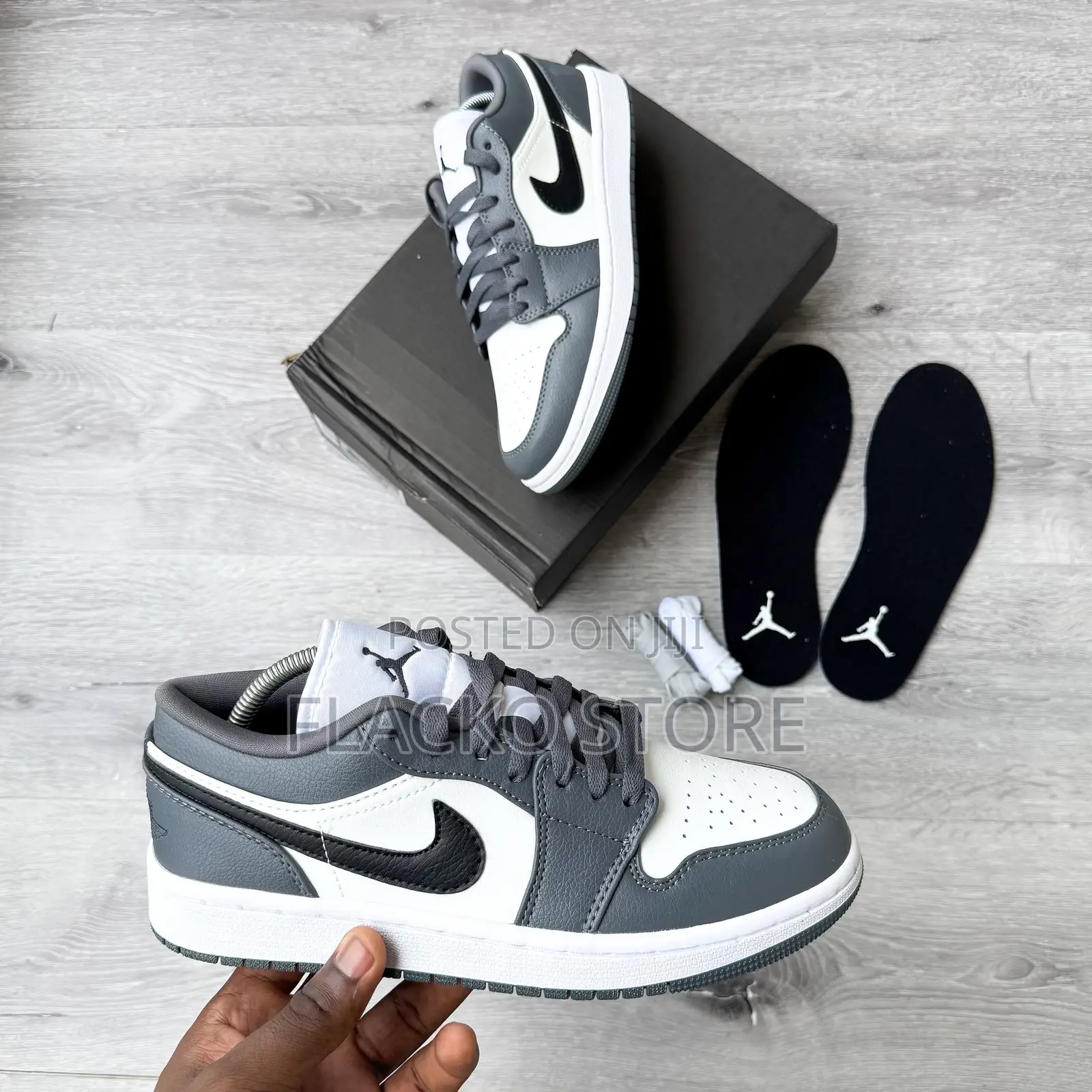 Original Air Jordan 1 Low Og Iron Grey Sneakers