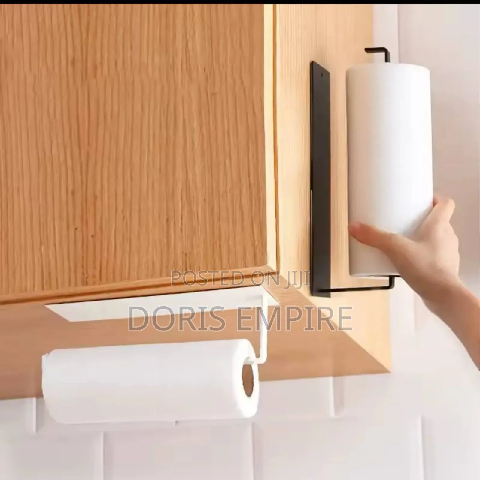 1pc Kitchen Carbon Steel Paper Towel Holder, No Punch.