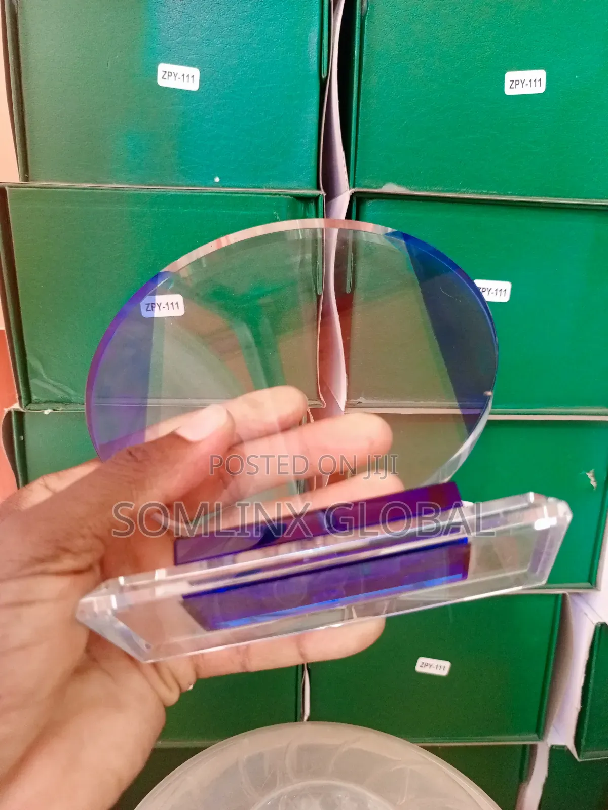 Crystal Plaque, Glass Base