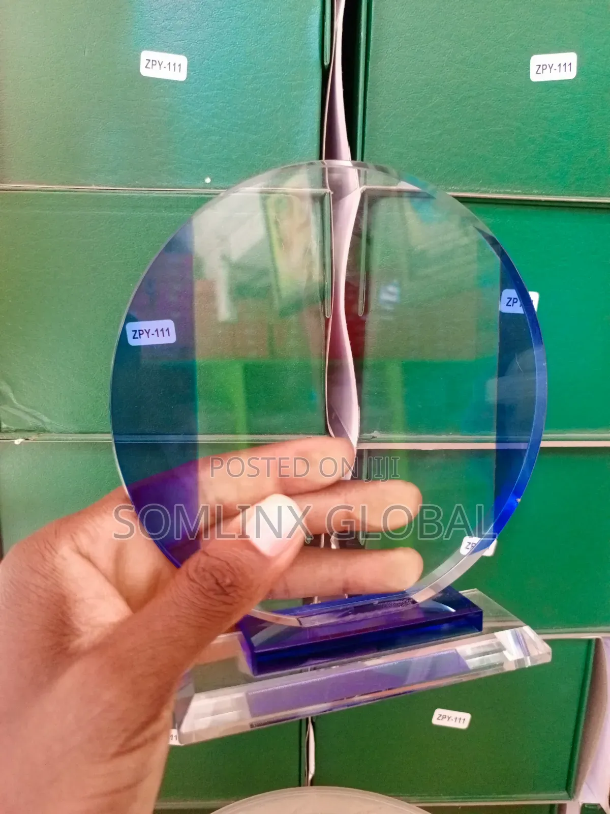 Crystal Plaque, Glass Base