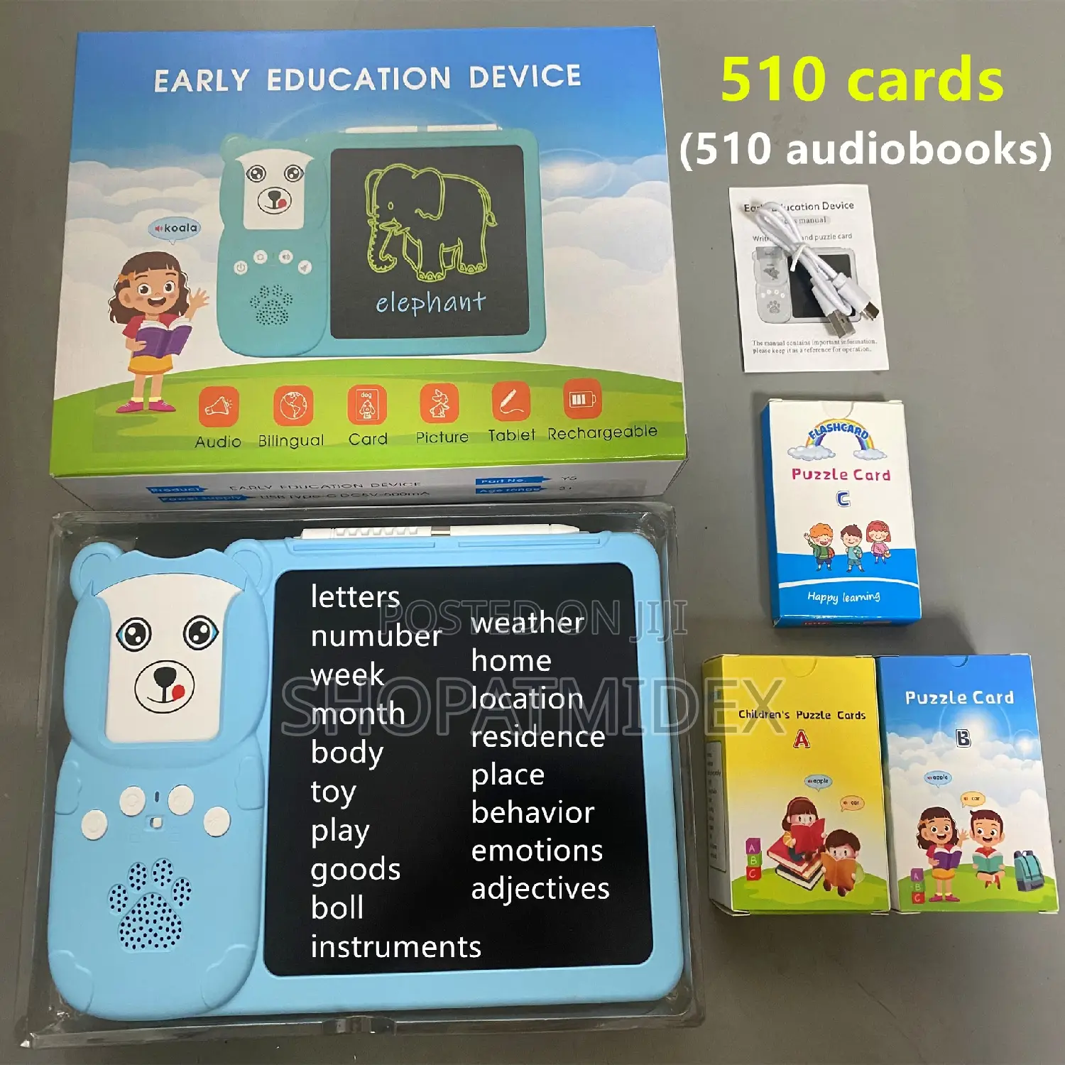 Early Education Device With LCD Writing Tablet (Cards 122)