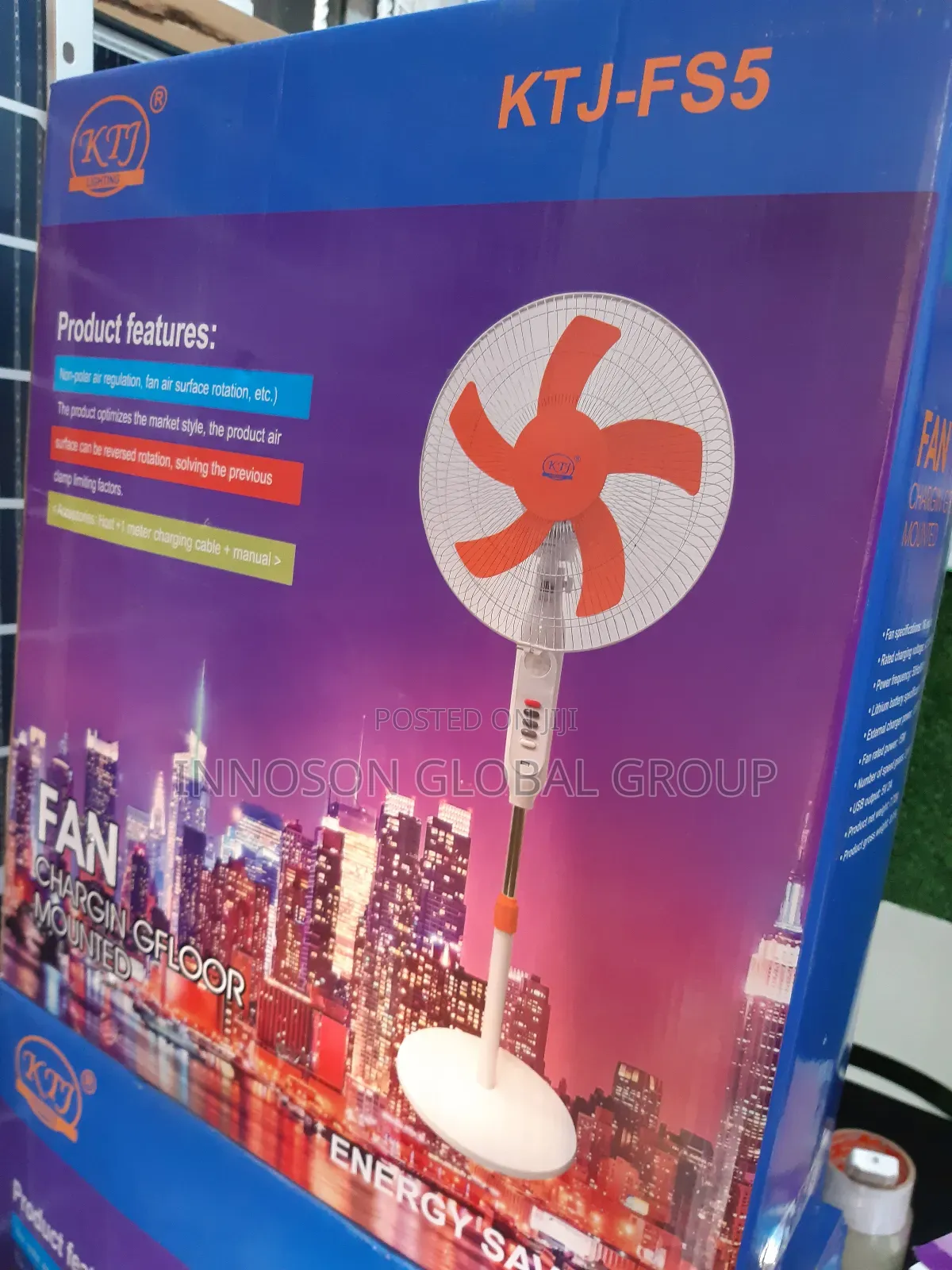 Rechargeable Solar Fan With 30w Panel