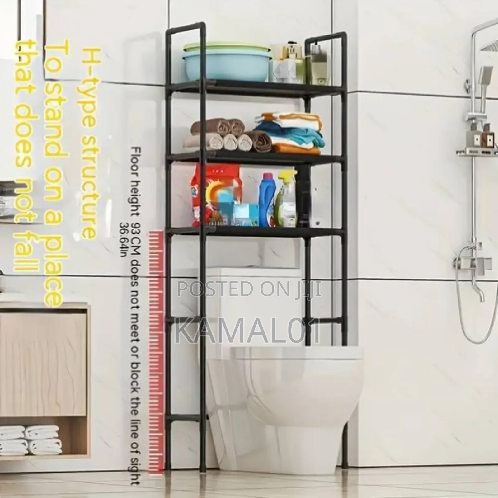 3-Tier H Shape Bathroom Storage Rack-Toilet Bathroom Shelves