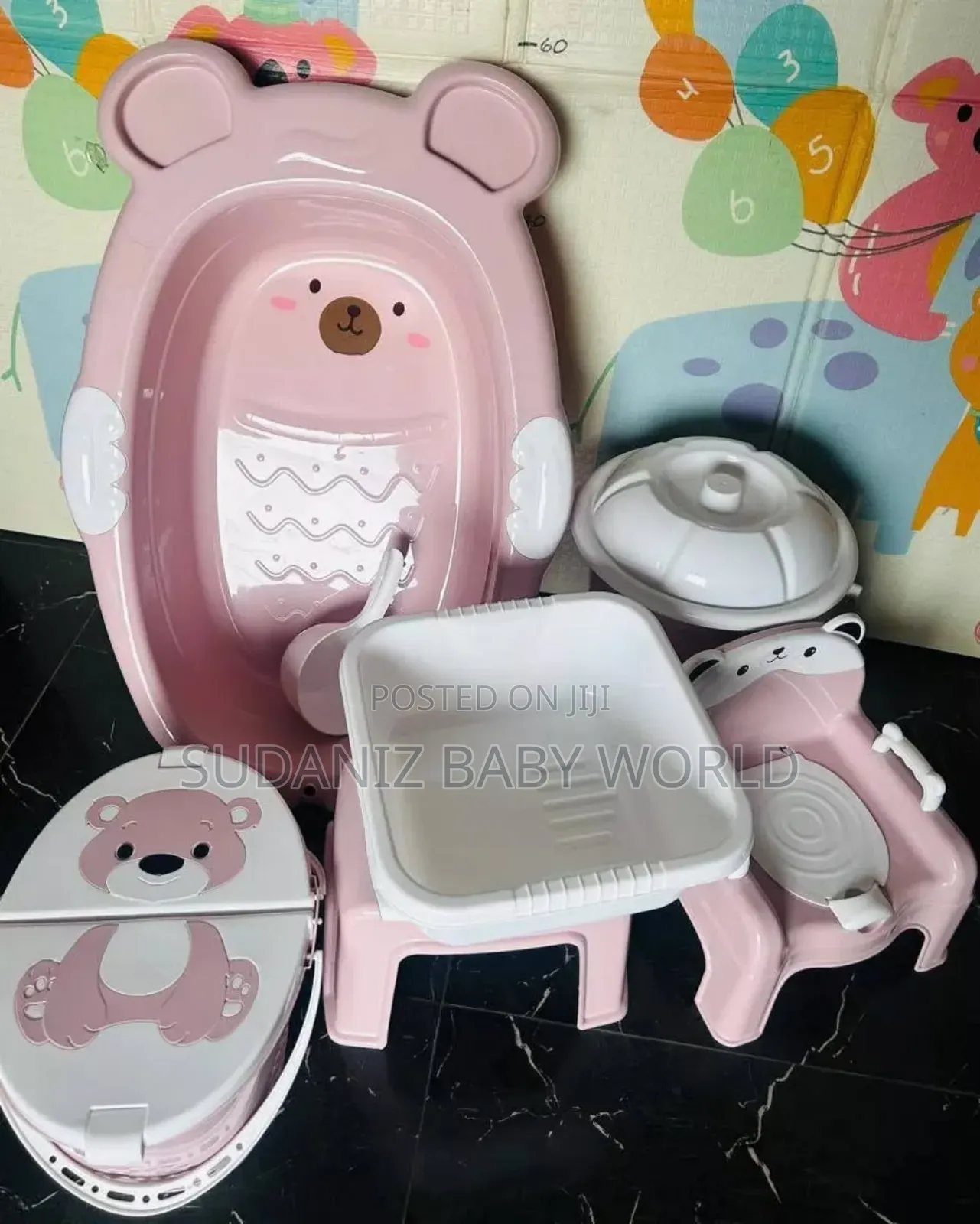 Bear Baby Complete Bath Sets. Pink