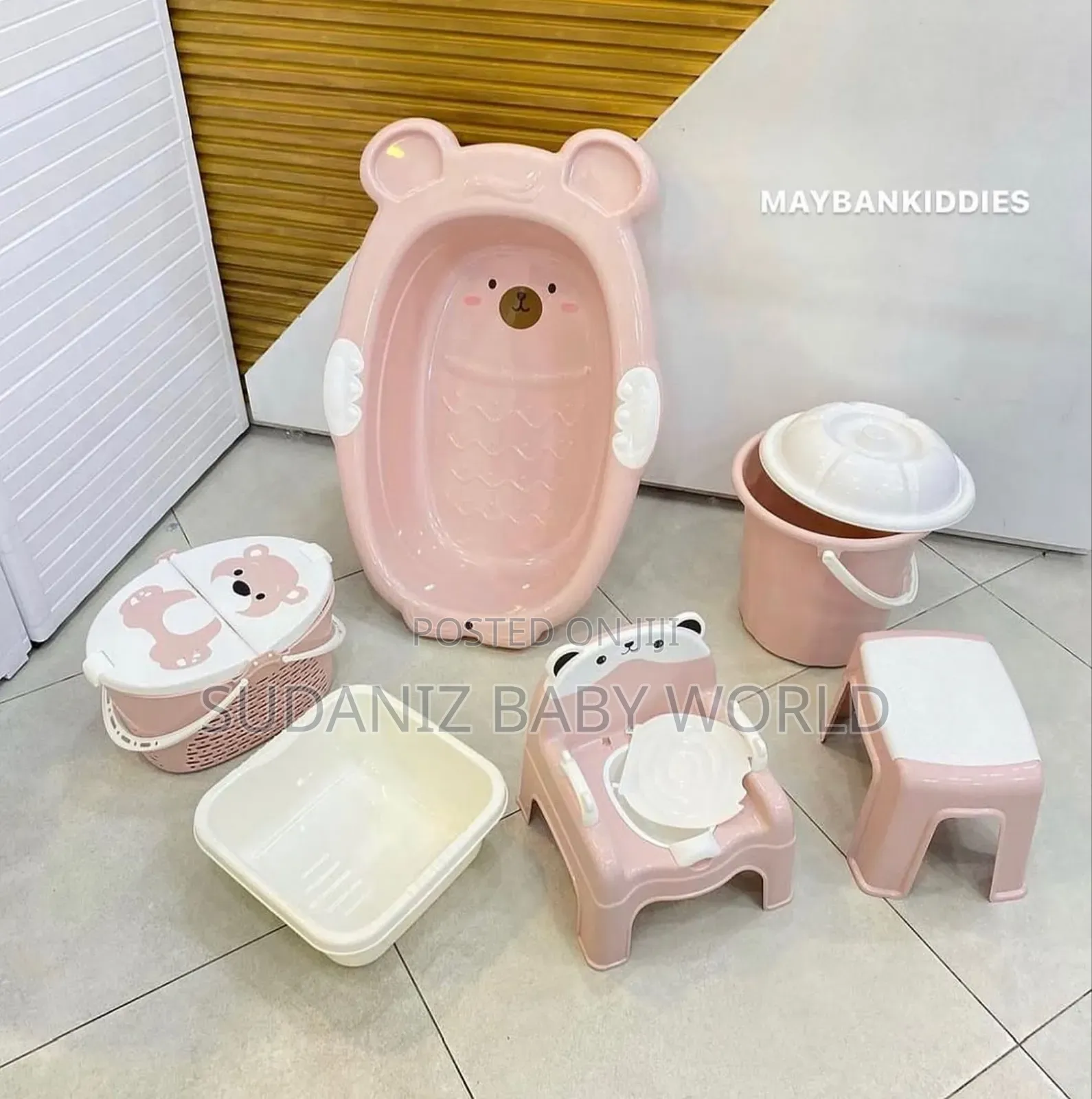 Bear Baby Complete Bath Sets. Pink