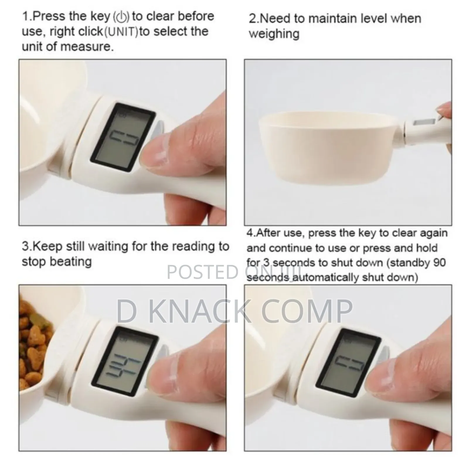 Food Measuring Scoop Electronic Scale With Led Display