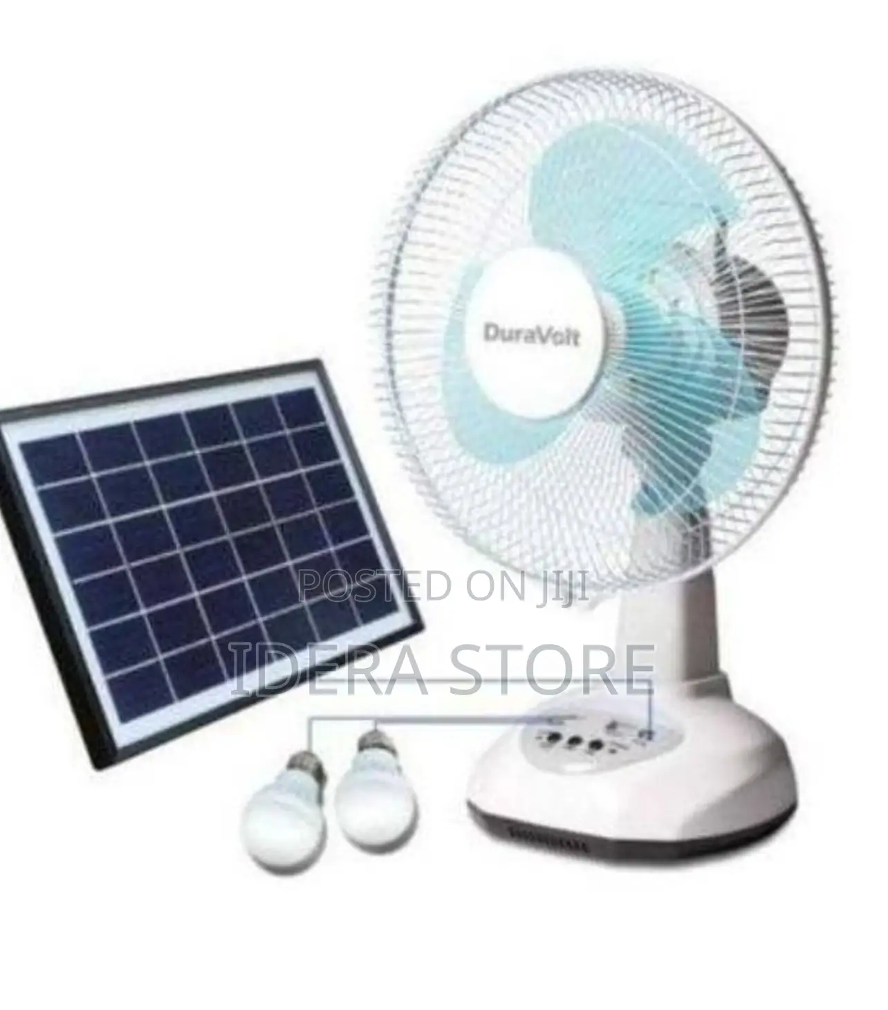 Duravolt 3-in-1 12 Inches Rechargeable Table Fan With Solar