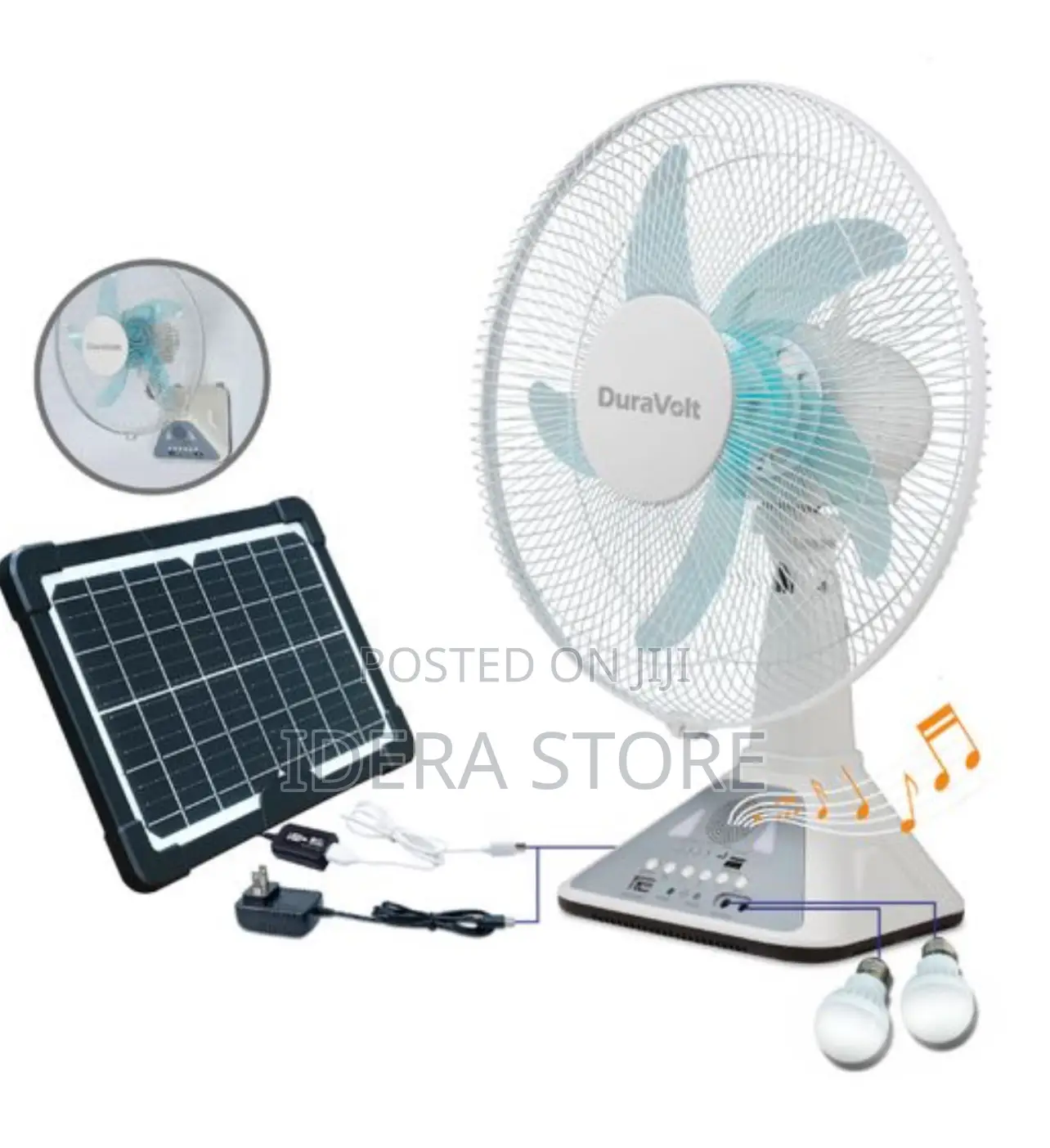 Duravolt 16 Inches 4in1 Rechargeable Table and Wall Fan Ad/D