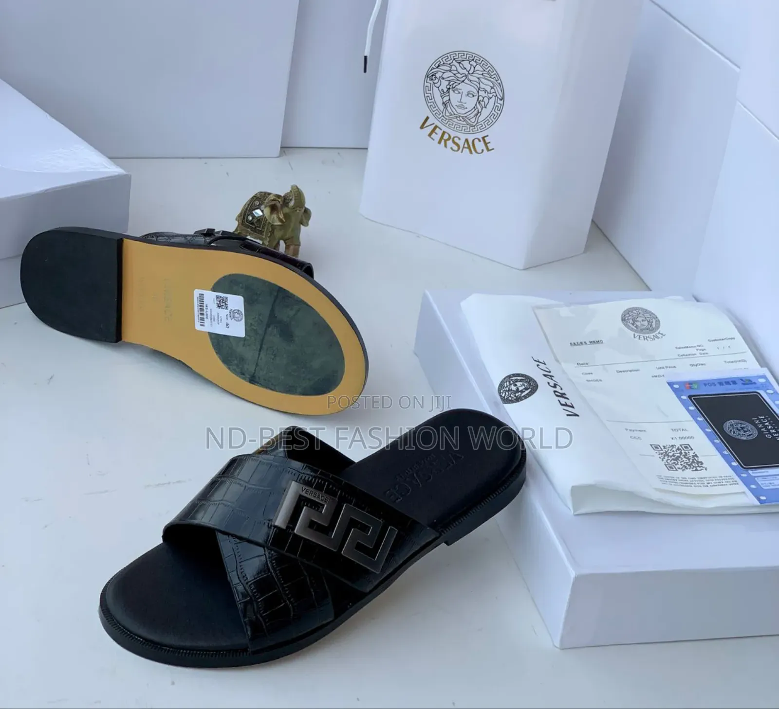 Quality Blue Leather Slippers