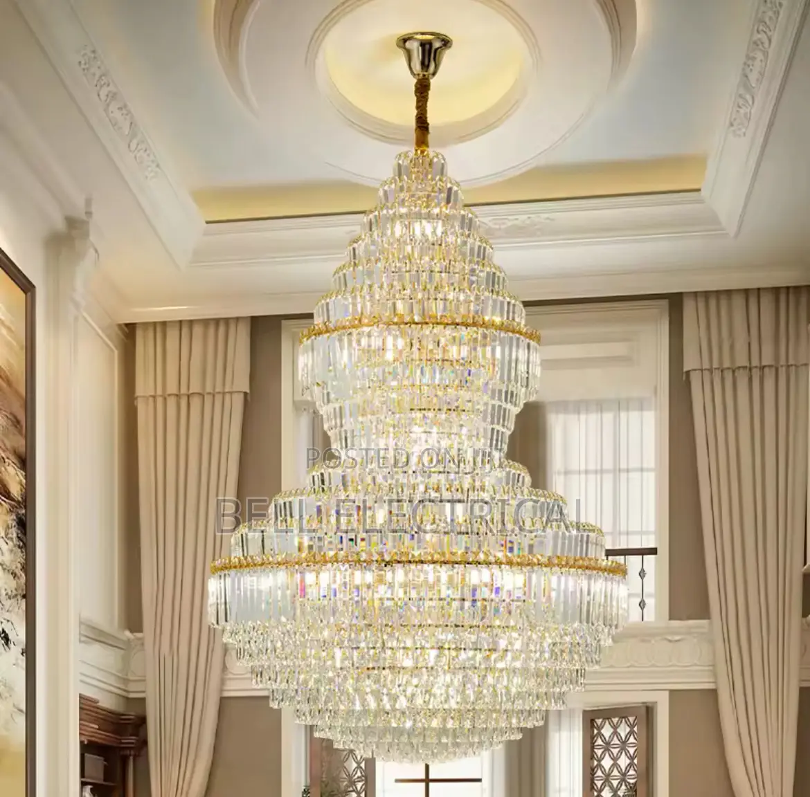 Modern Black Gold Crystal Chandelier
