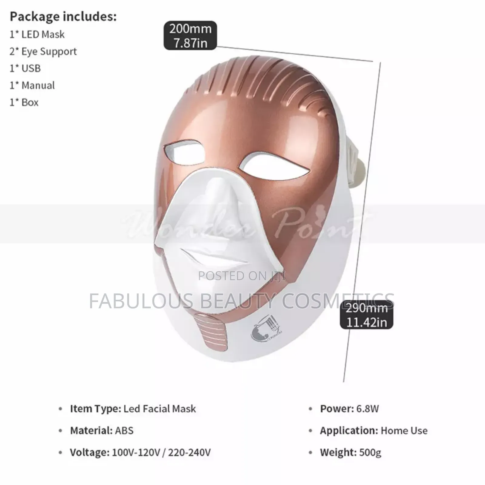 Cleopatra Led Therapy Device Photodynamic Face and Neck Mask