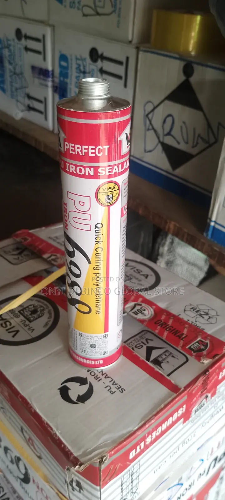 Visa Pu Iron Glazing Adhesive Sealant Gum Black 6988