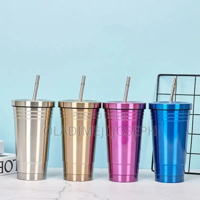 Stainless Cup With Straw