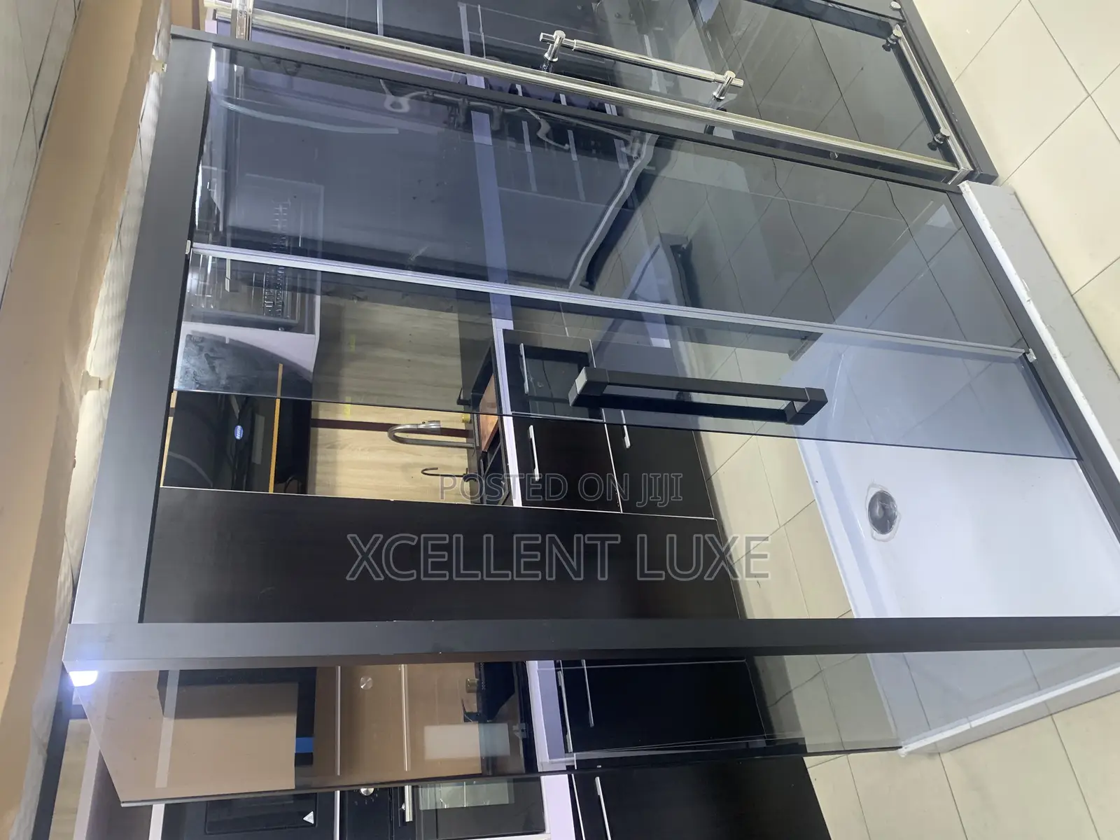 120x90cm Black Frame Shower Cubicle