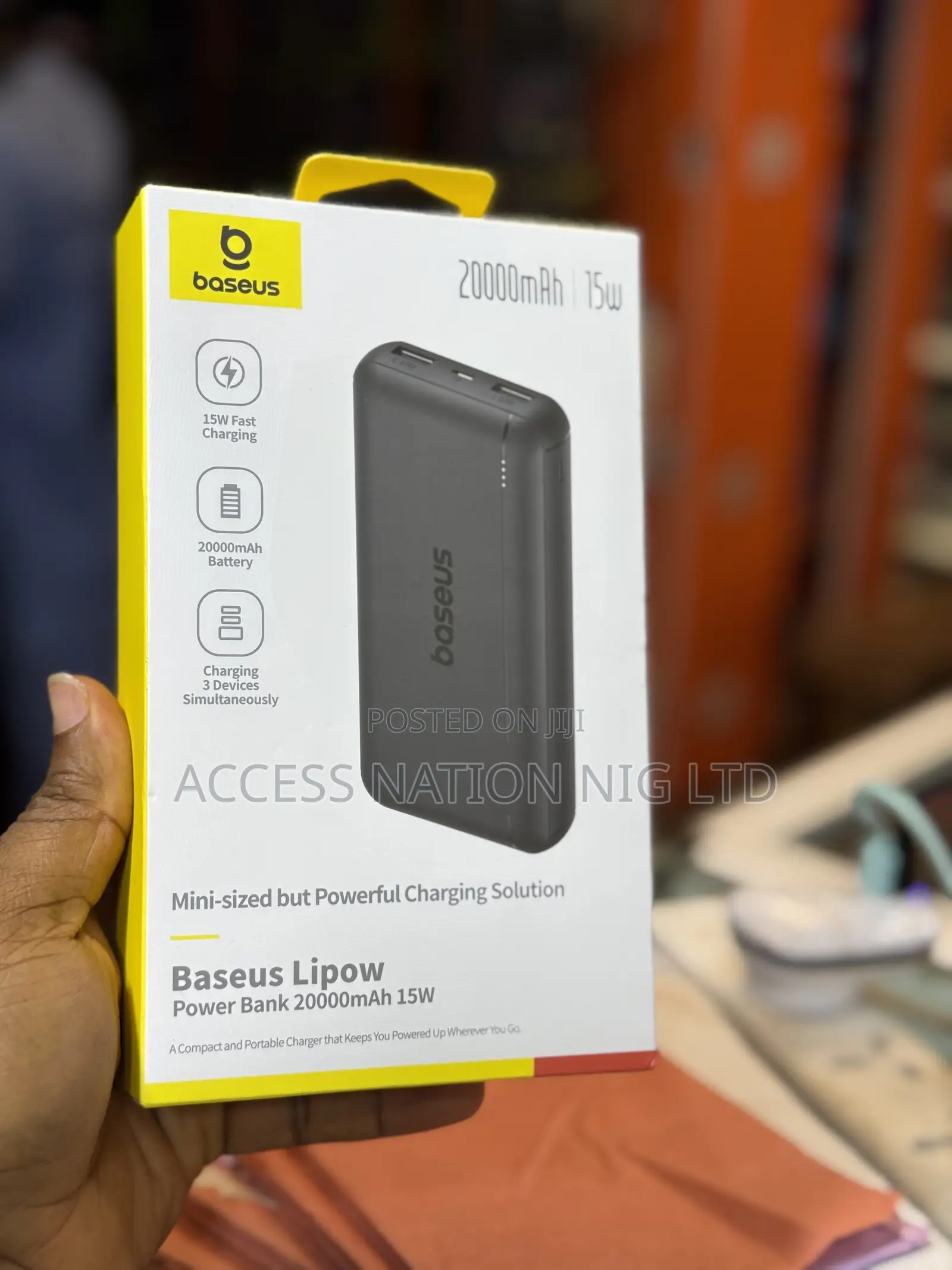 20,000mah Lipow Baseus Powerbank 15w Fast Charging 3port