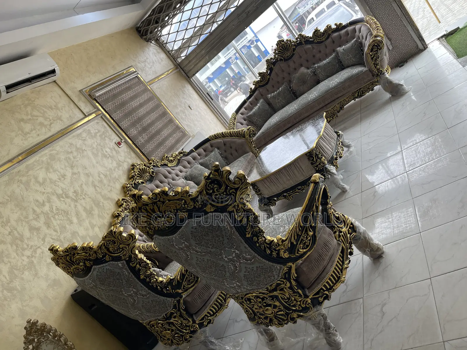 Set of High Quality Imported Royal Fabric Sofa Chair