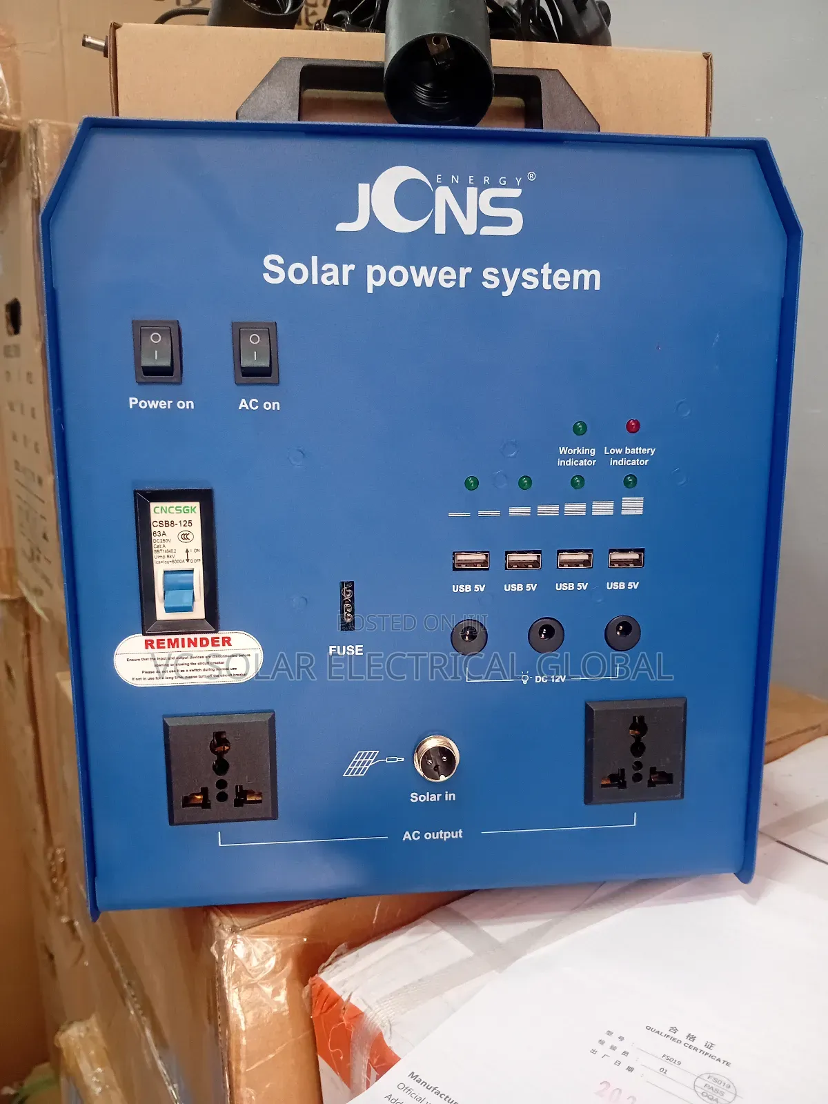 JCNS 1800w Solar Generator With Solar Panel 320w 52v
