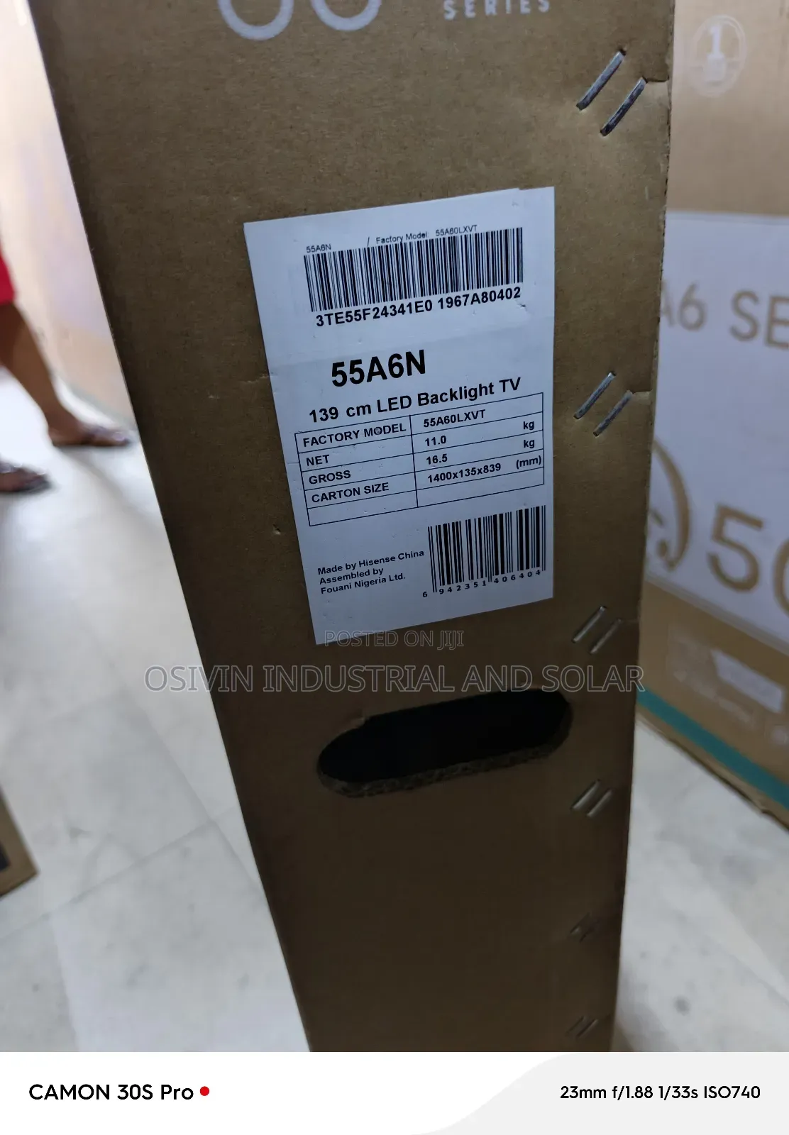 55 Inches Hisense Smart Television Model 55a60lxvt