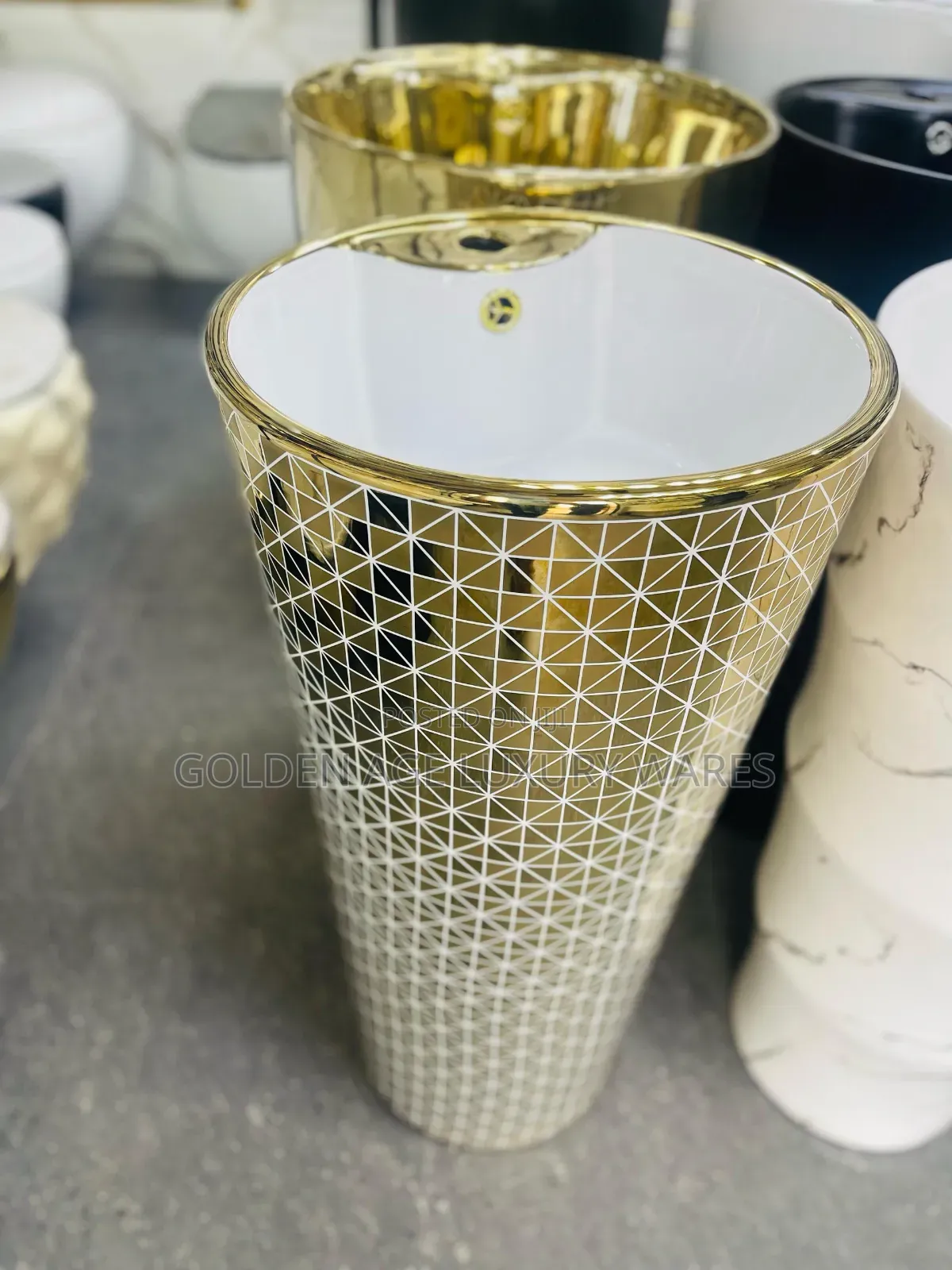 202 Gold Free Standing Basin
