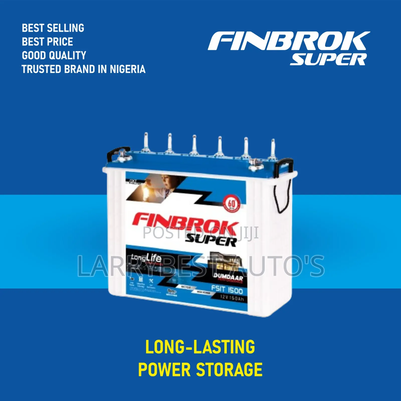 12v220ah Finbrok Super Tubular Battery