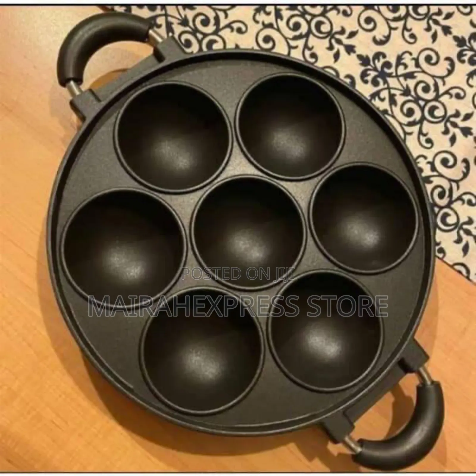 7 Holes Non Stick Masa Pan With Cover Brush/Spatula