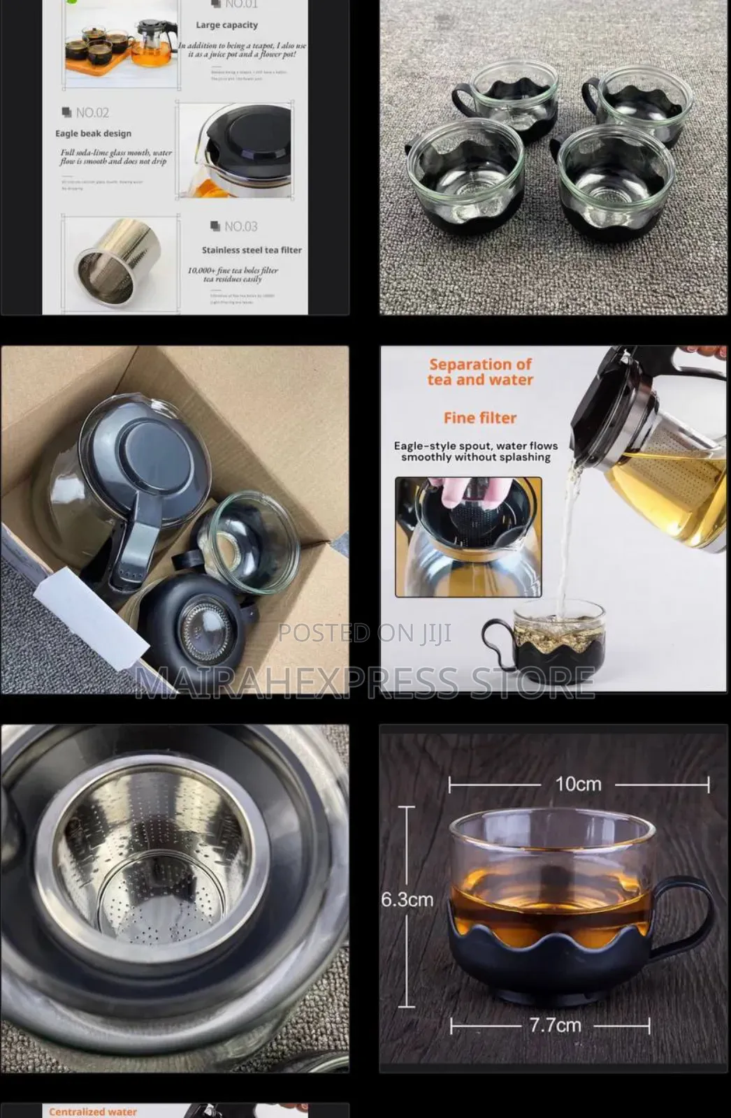 5pcs Large Capacity Glass Water Jug/Teapot Drinking Cups