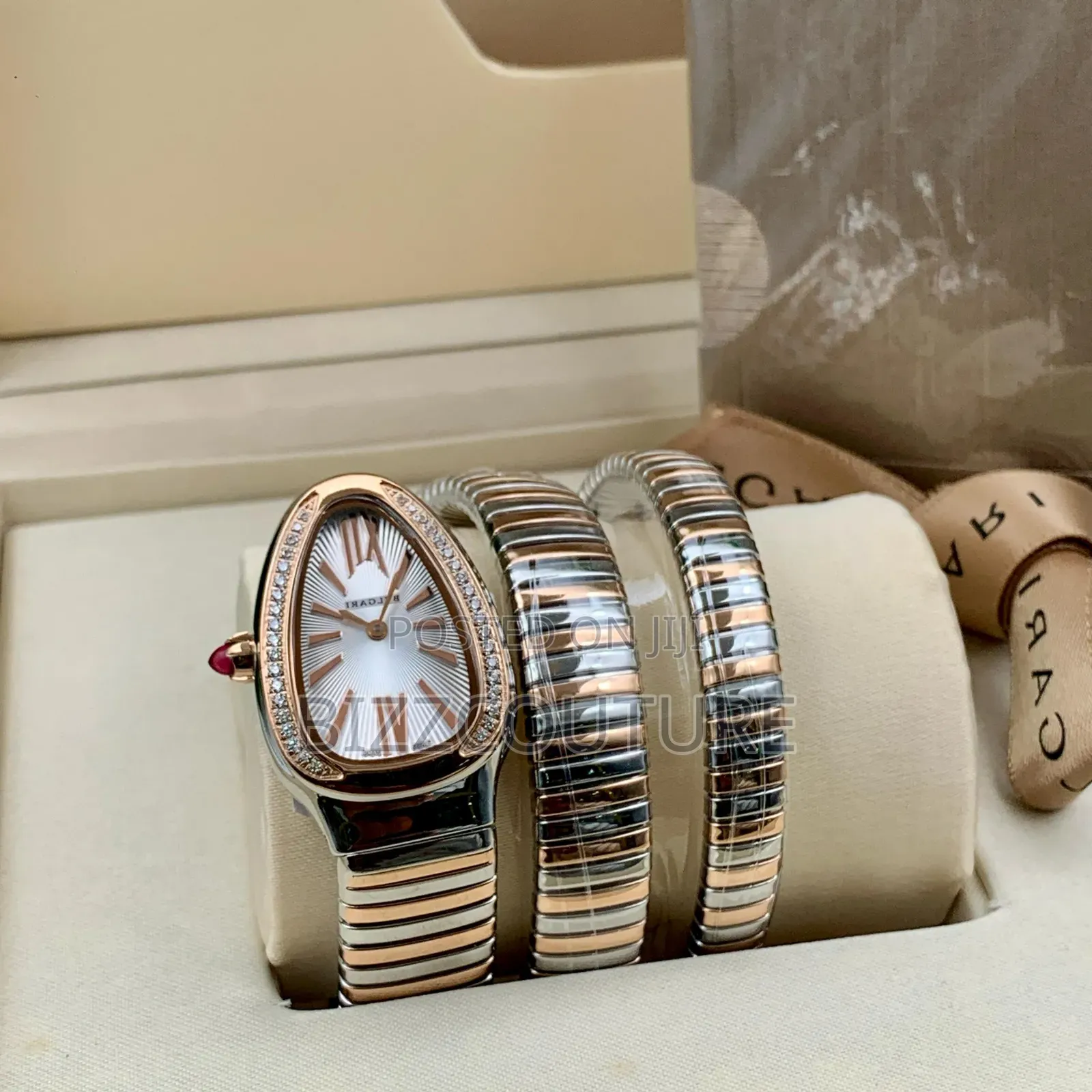 Original Bvlgari Iced Out Stainless Steel Watch
