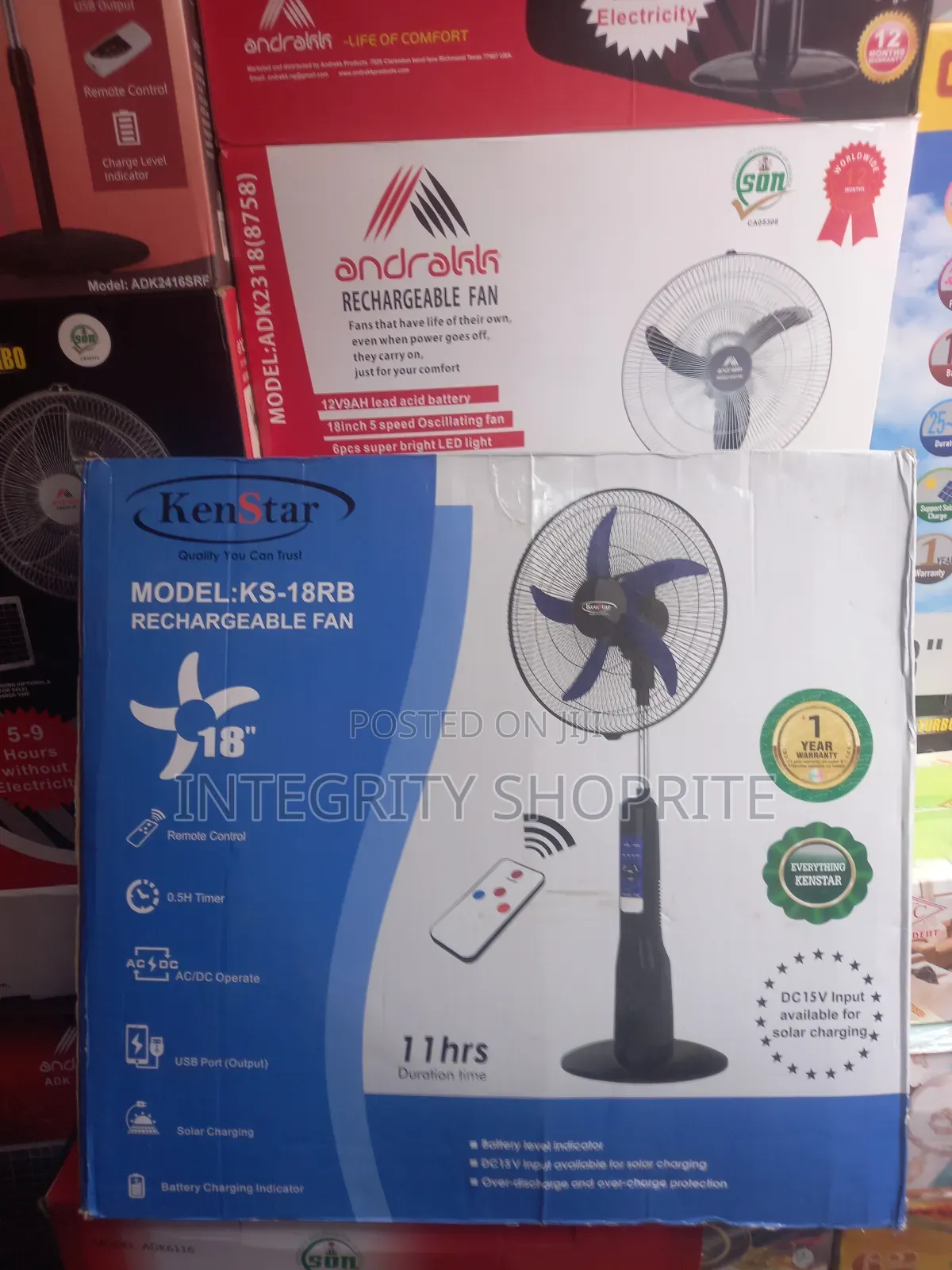 Kenstar Rechargeable Standing Fan - 18" - Ks-18rb